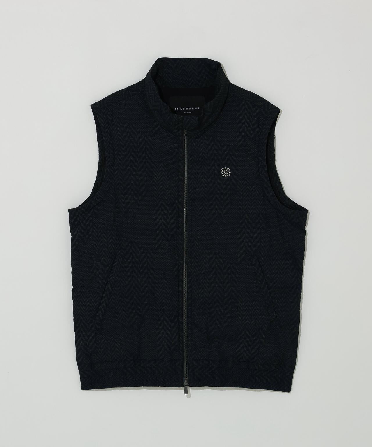 ヘリンボーンプリント中綿キルトブルゾン (MENS)