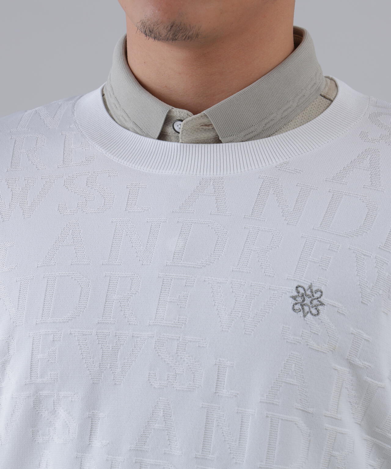 【オンライン限定SALE】ダブルロゴジャガードクルーネックニットプルオーバー (MENS)