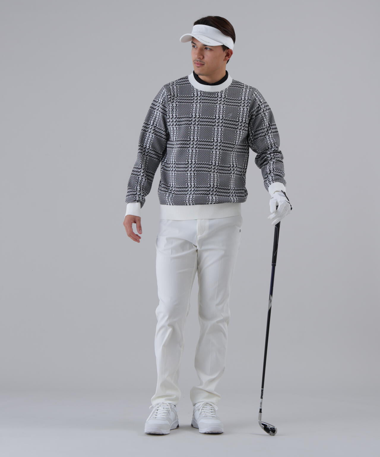 【オンライン限定SALE】14Gホースビットチェックジャガードプルオーバーニット (MENS)