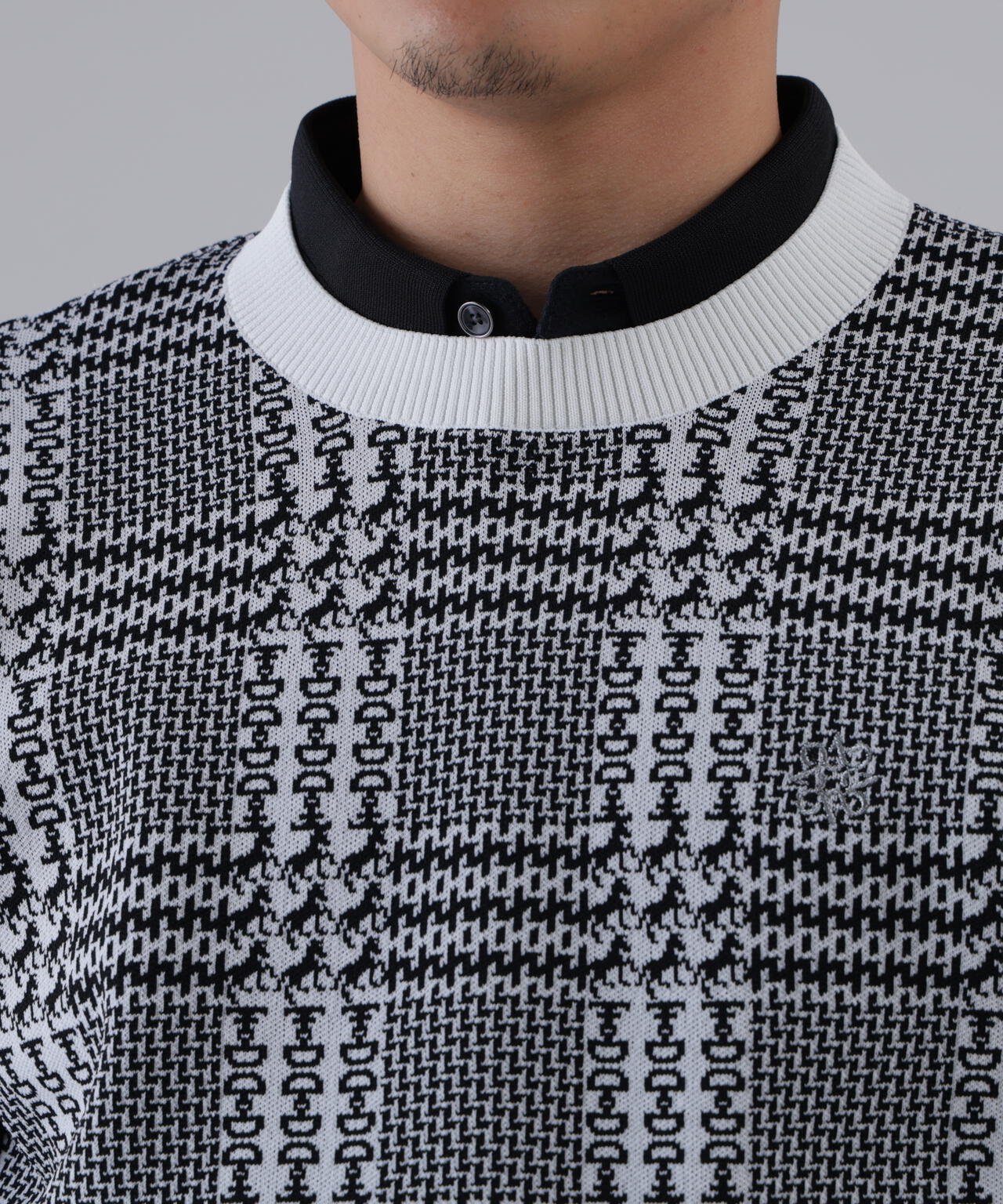 【オンライン限定SALE】14Gホースビットチェックジャガードプルオーバーニット (MENS)
