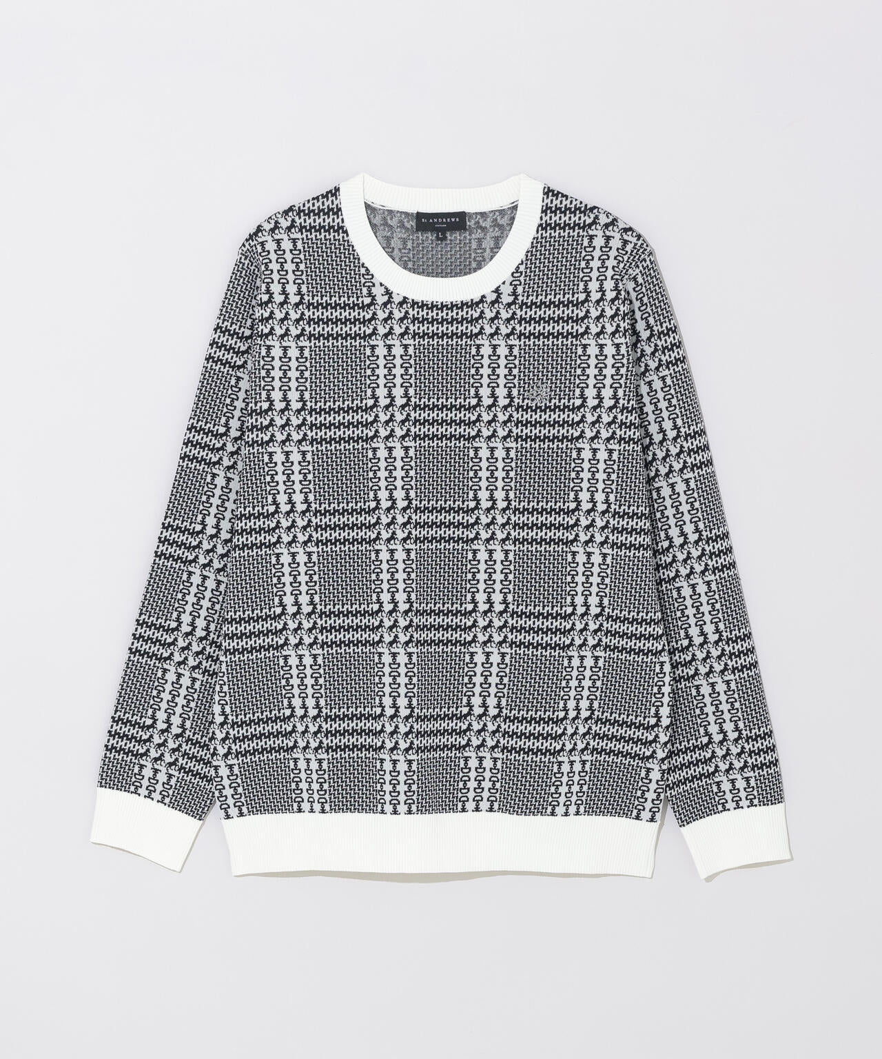 【オンライン限定SALE】14Gホースビットチェックジャガードプルオーバーニット (MENS)