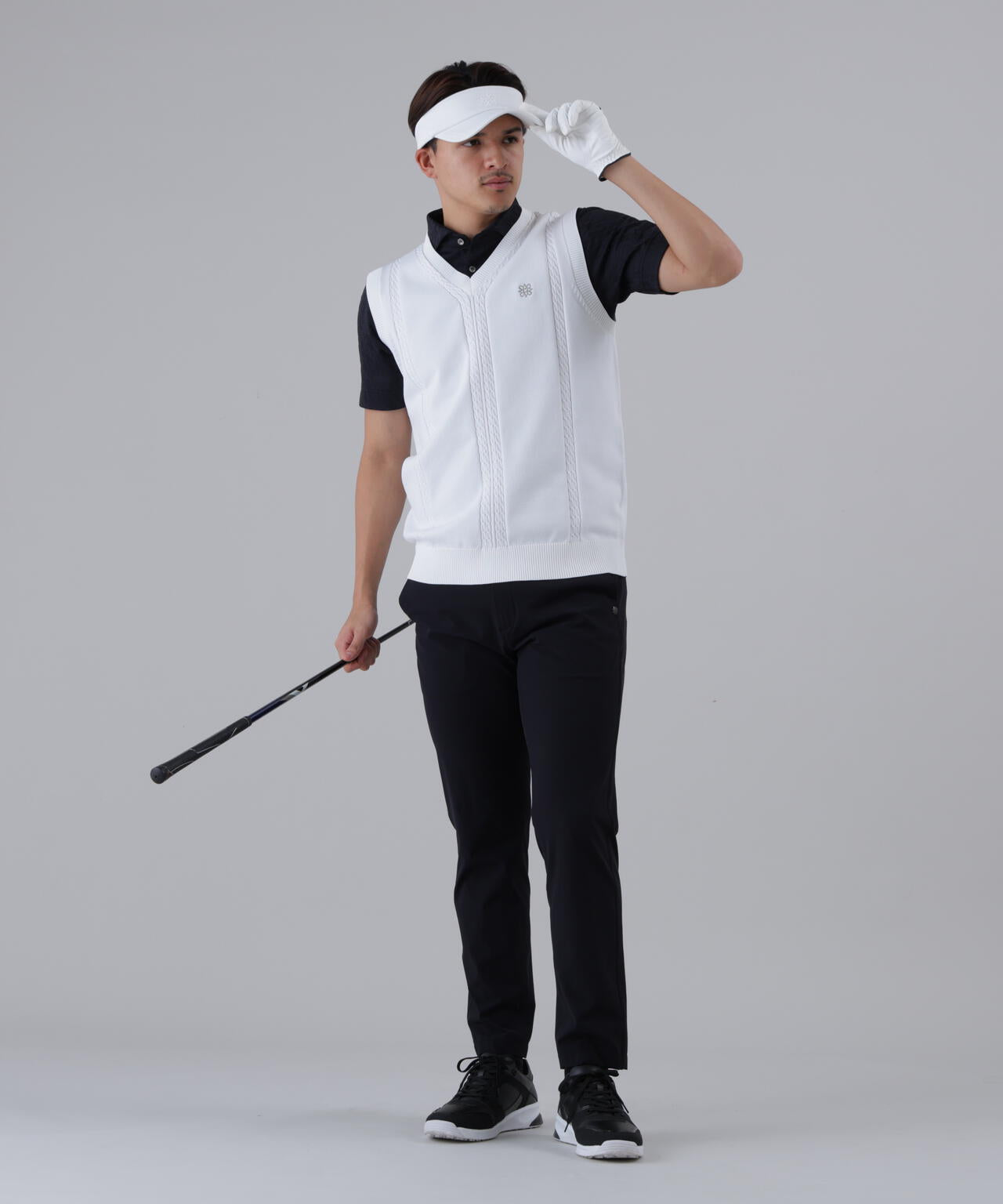 【オンライン限定SALE】9GケーブルVネックニットベルトプルオーバー (MENS)