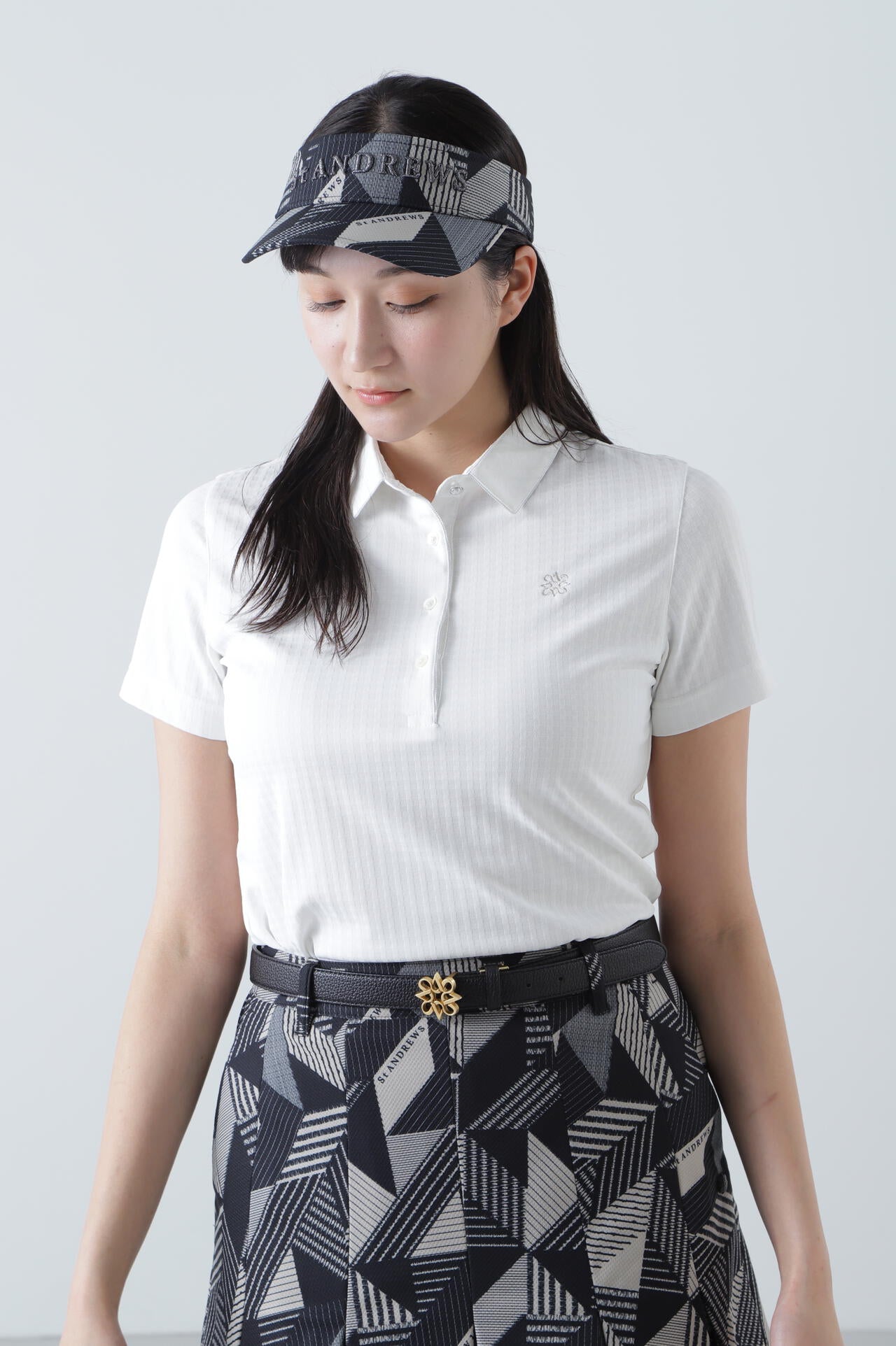 ギンガムジャガード半袖シャツ (WOMENS)