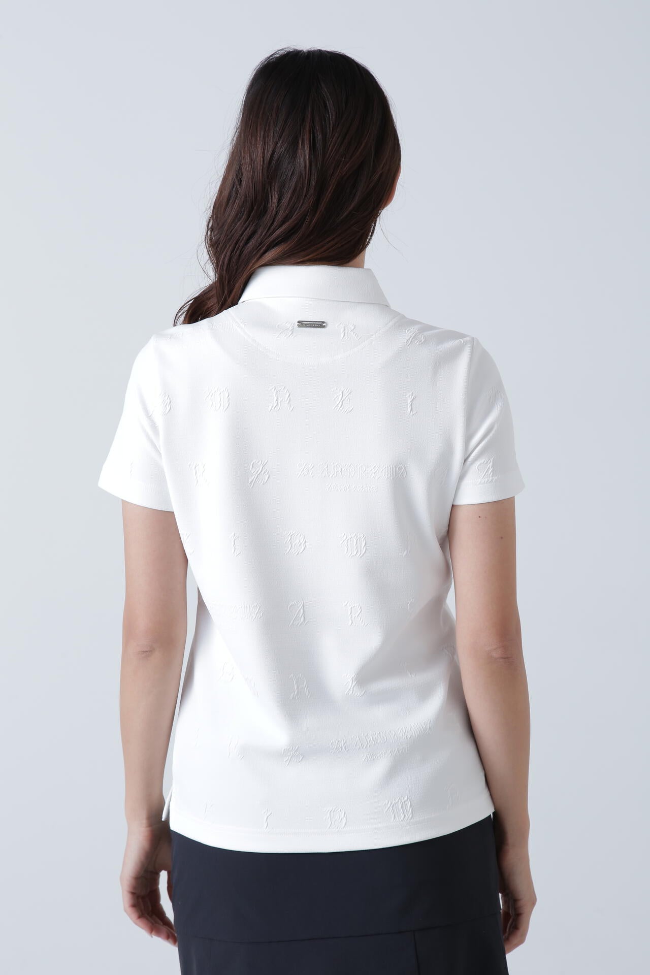 ふくれジャガードロゴ半袖ポロシャツ (WOMENS)
