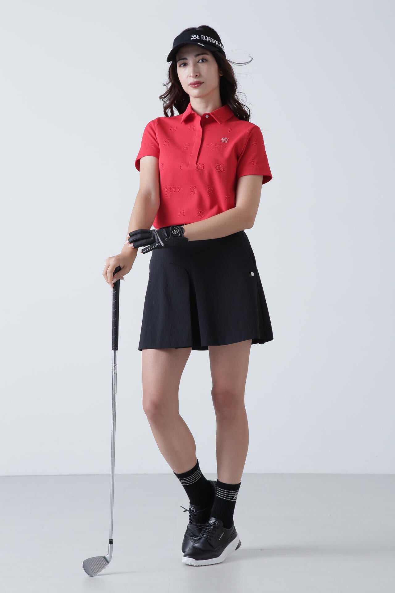 ふくれジャガードロゴ半袖ポロシャツ (WOMENS)