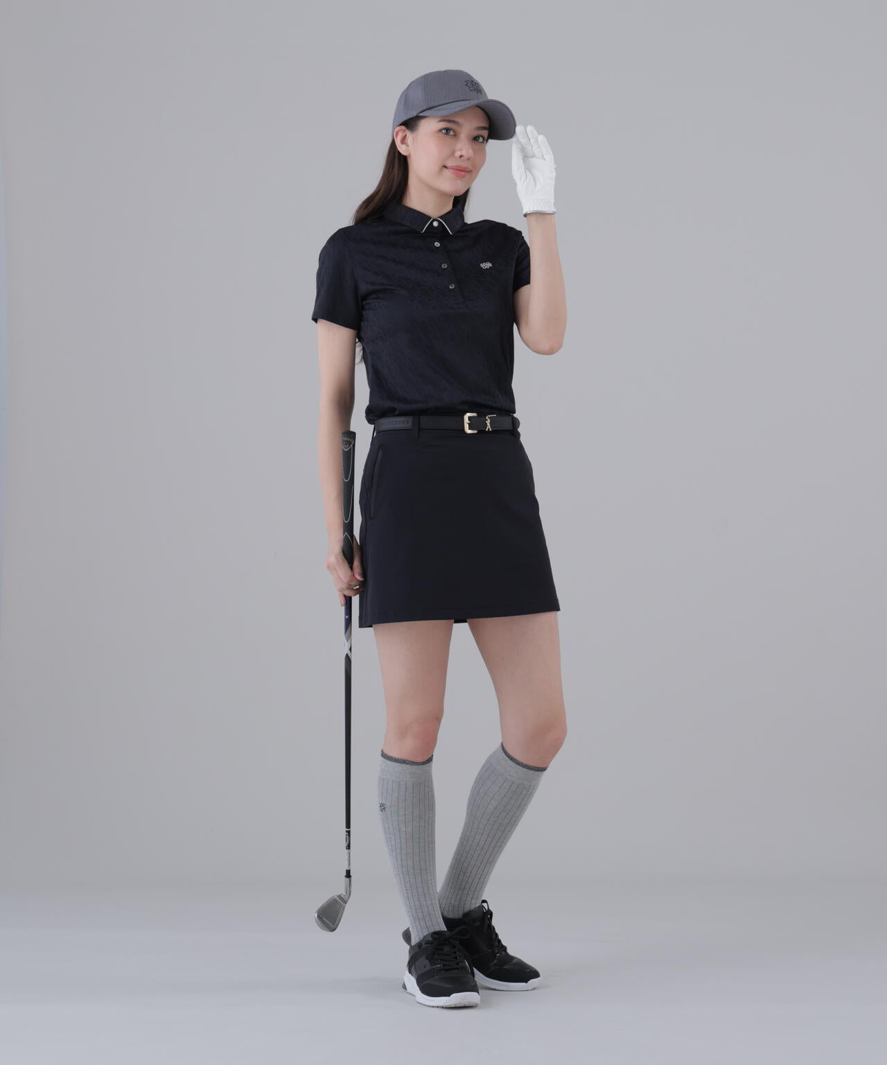 【吸水速乾】SAロゴジャガード無地半袖シャツ (WOMENS)
