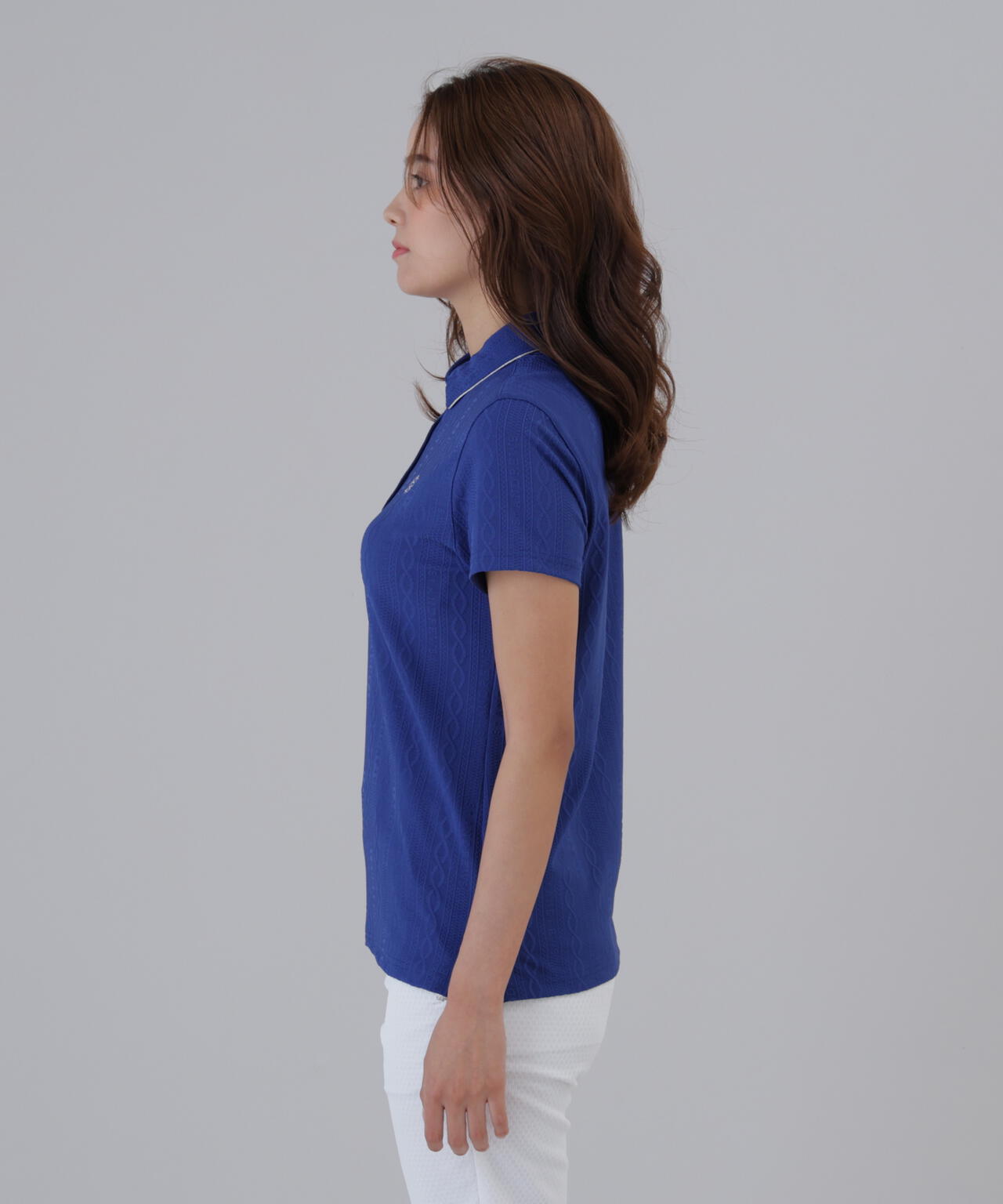 縄柄リンクス半袖シャツ (WOMENS)