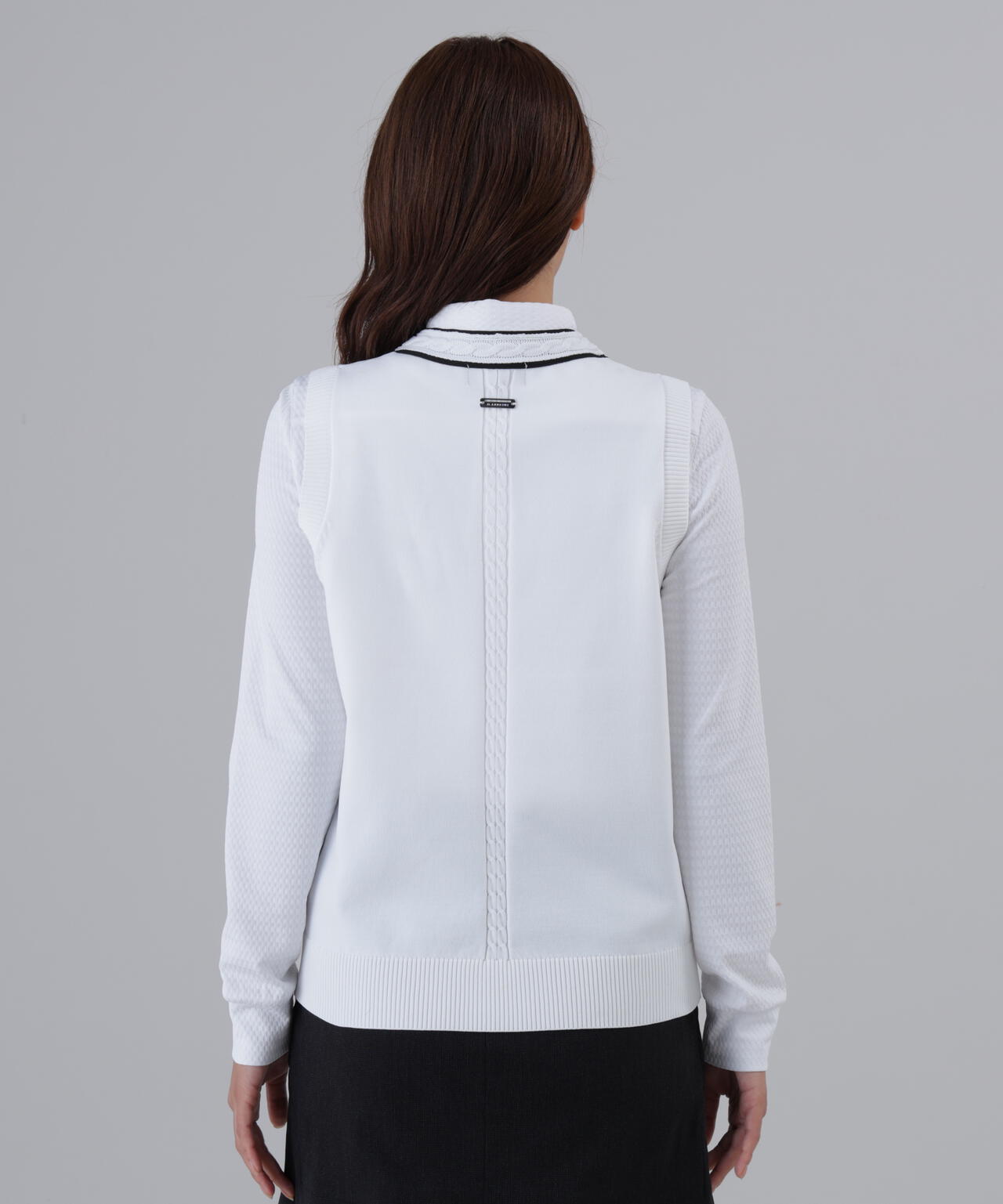 【オンライン限定SALE】12G天竺Vネックニットベスト (WOMENS)