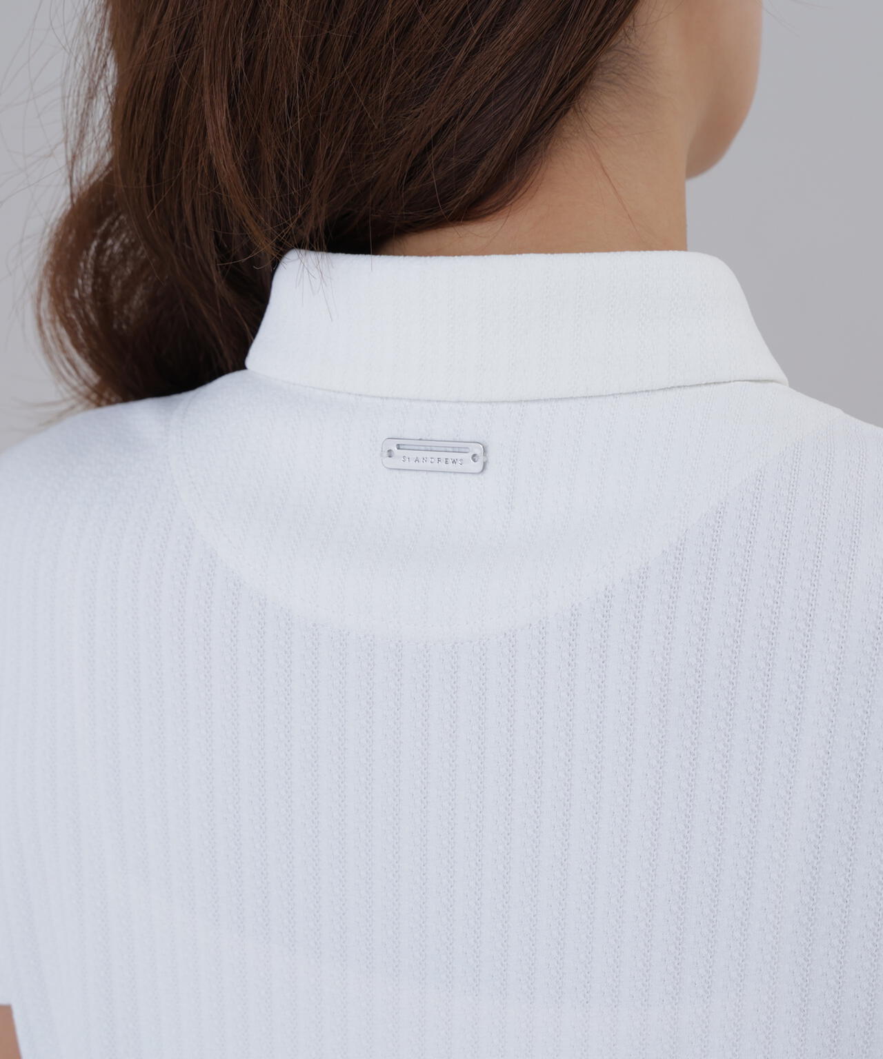 サッカー調ジャガード半袖シャツ (WOMENS)