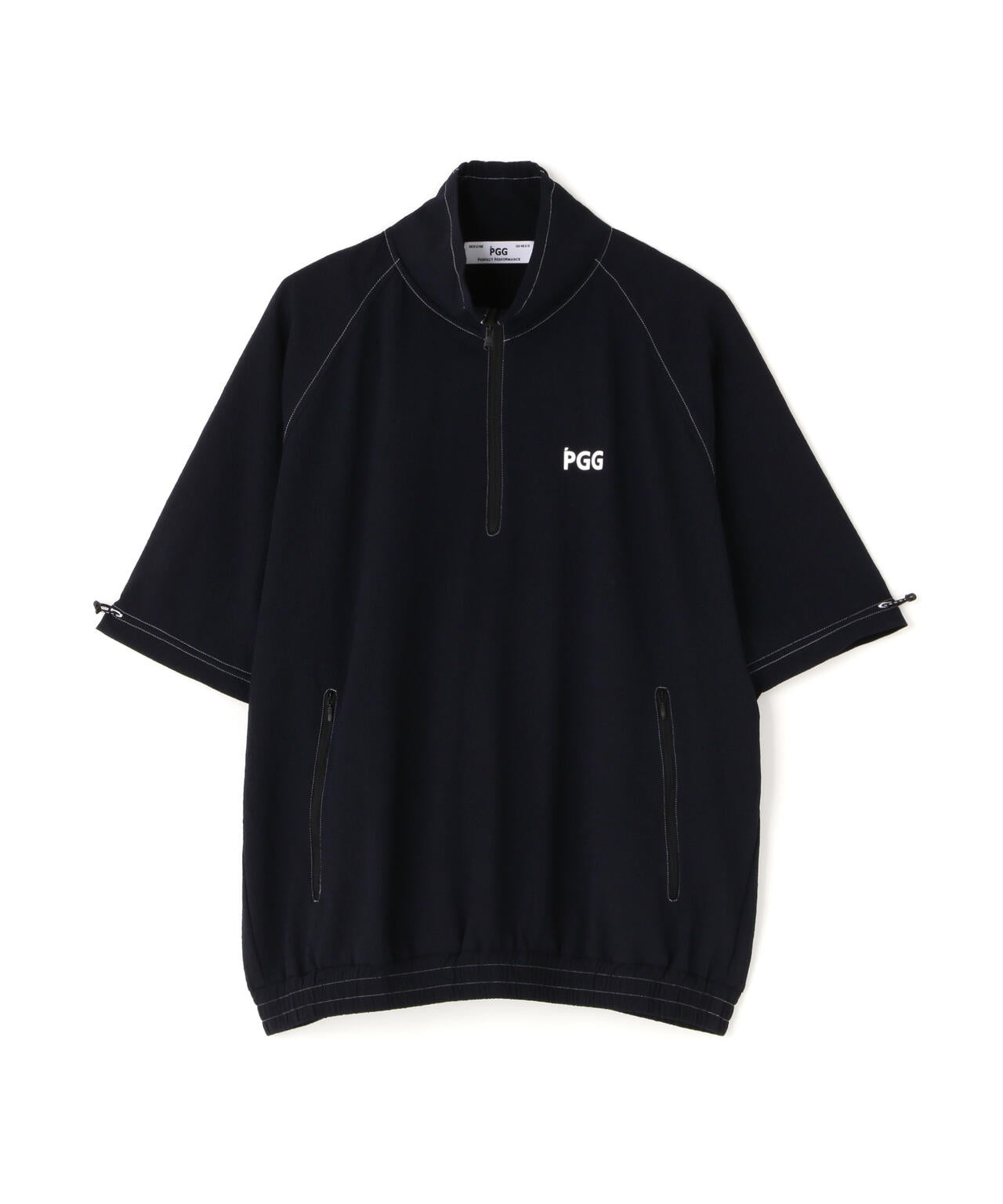 【PGG】【直営店舗&公式オンライン限定】シエスタタフタ半袖ハーフジップカットソー (MENS)