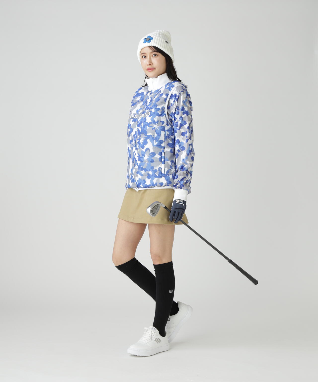 【PG is PG】Nyリップ＿タフレックス×サーモトロン中綿ツインブルゾン ＜ラフ花ロゴ小柄＞