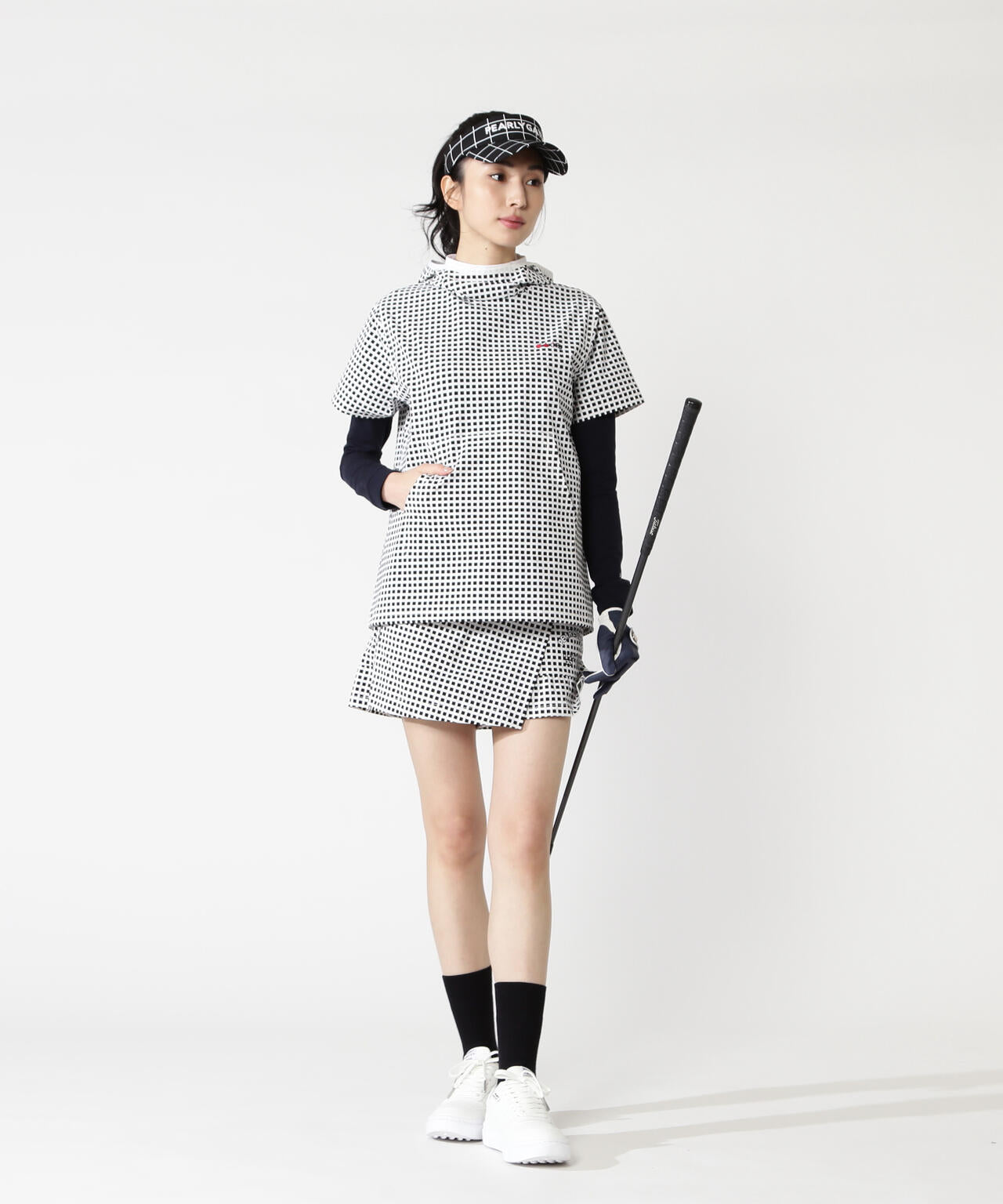 綿ライクNY/PUハイストレッチラップ風ショートパンツ