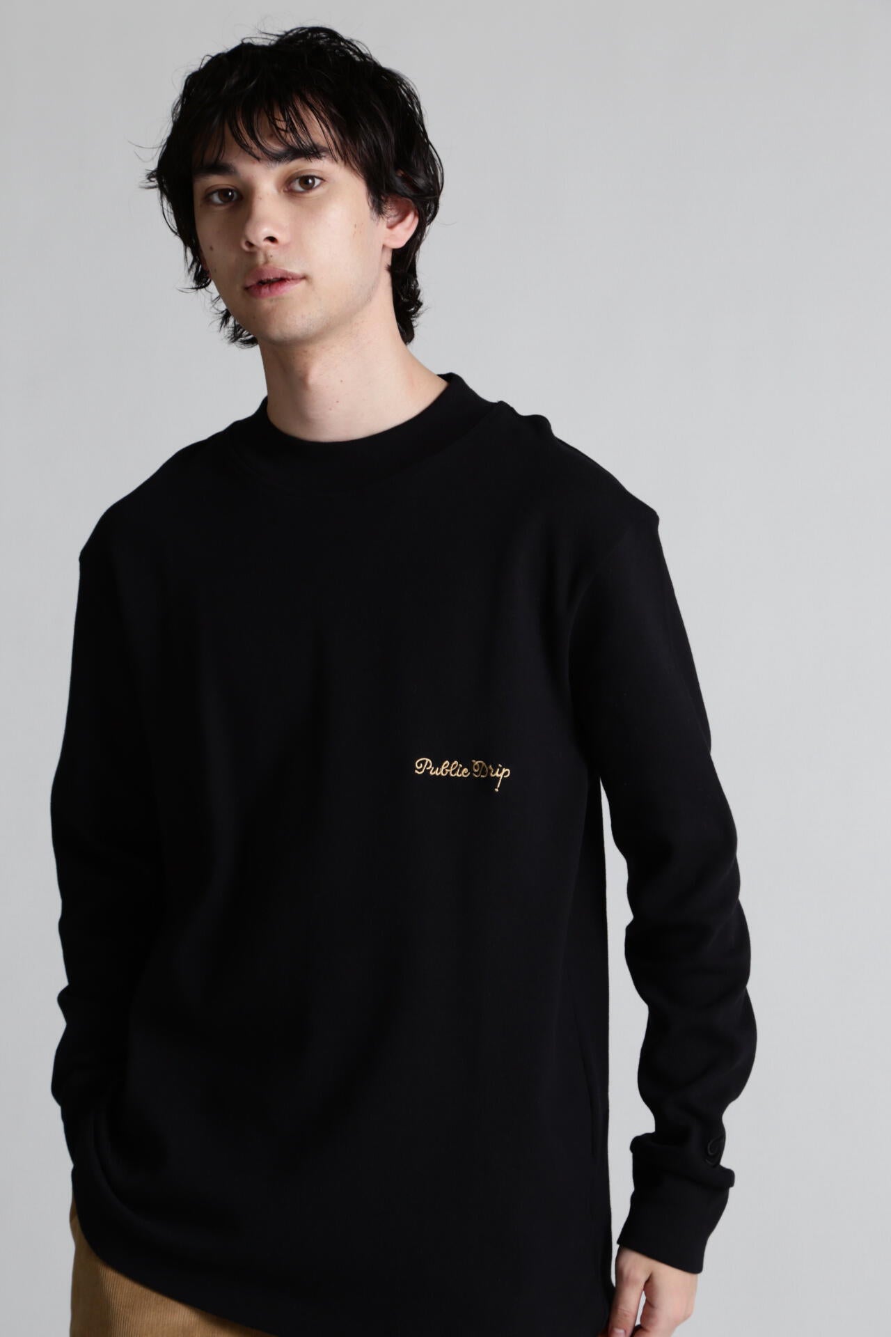 【Public Drip】長袖 モックネック プルオーバー