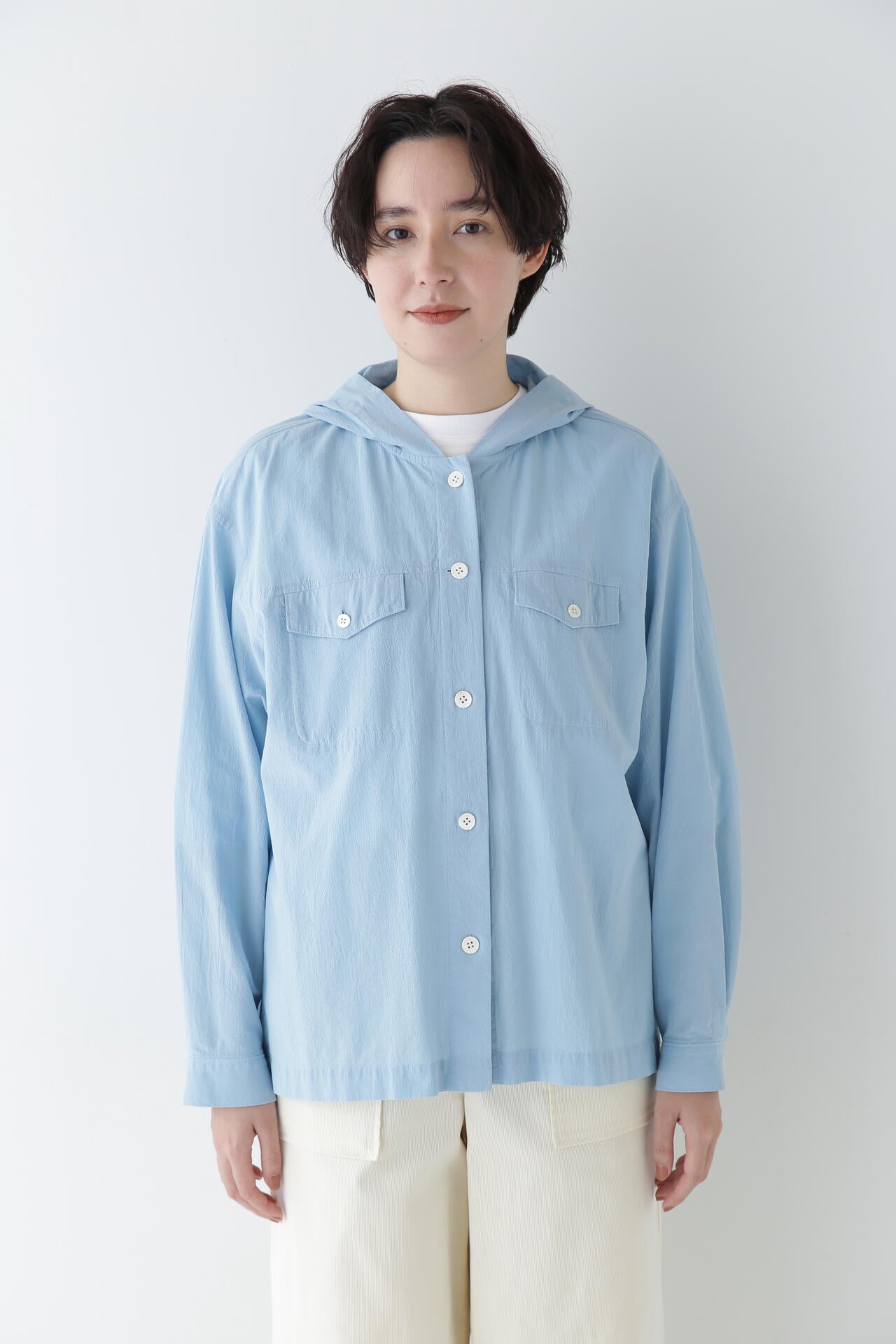 製品染めフーディーブラウス