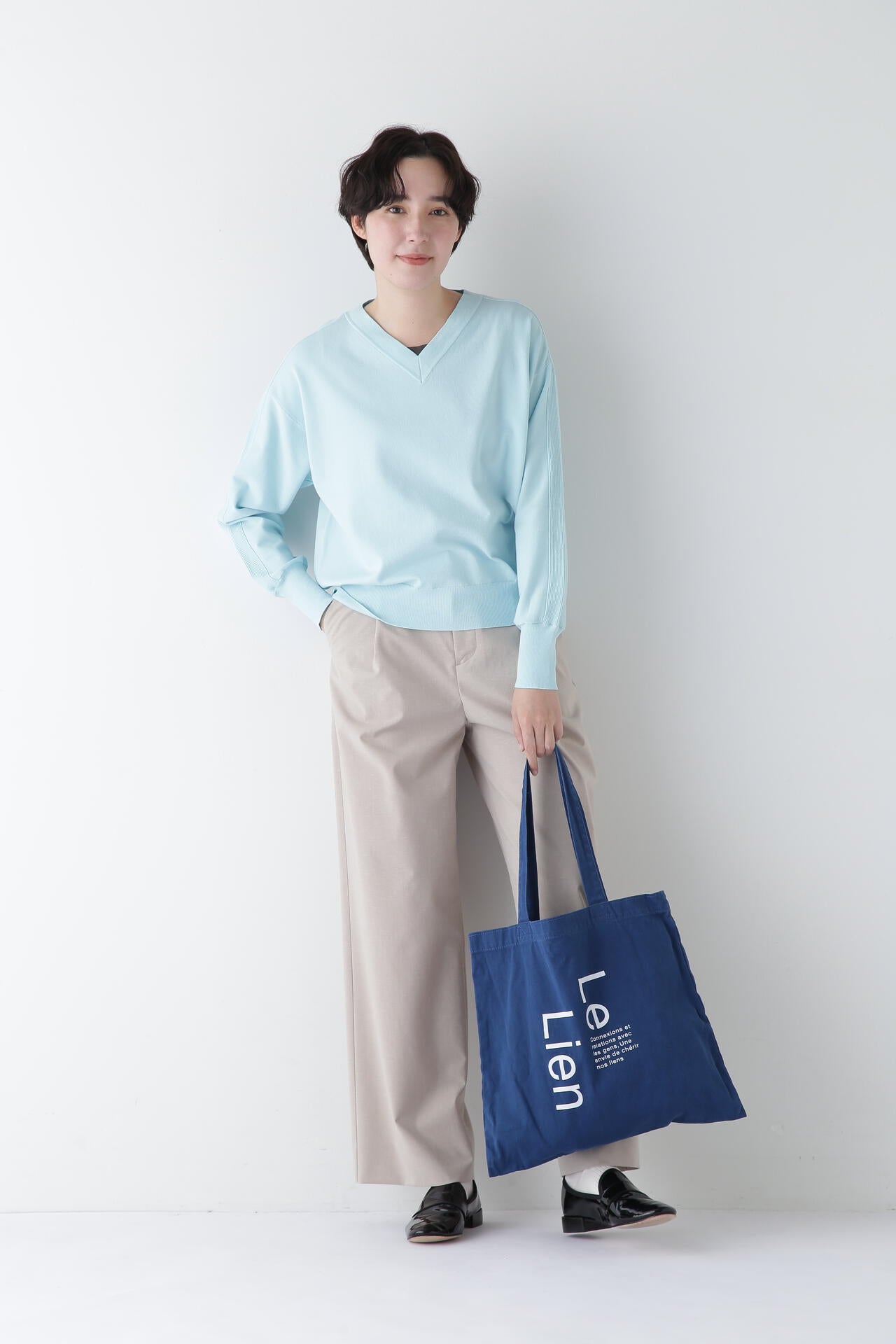 【WEB限定サイズ】Ｐレーヨン麻ポプリンマーベルトセミワイドパンツ