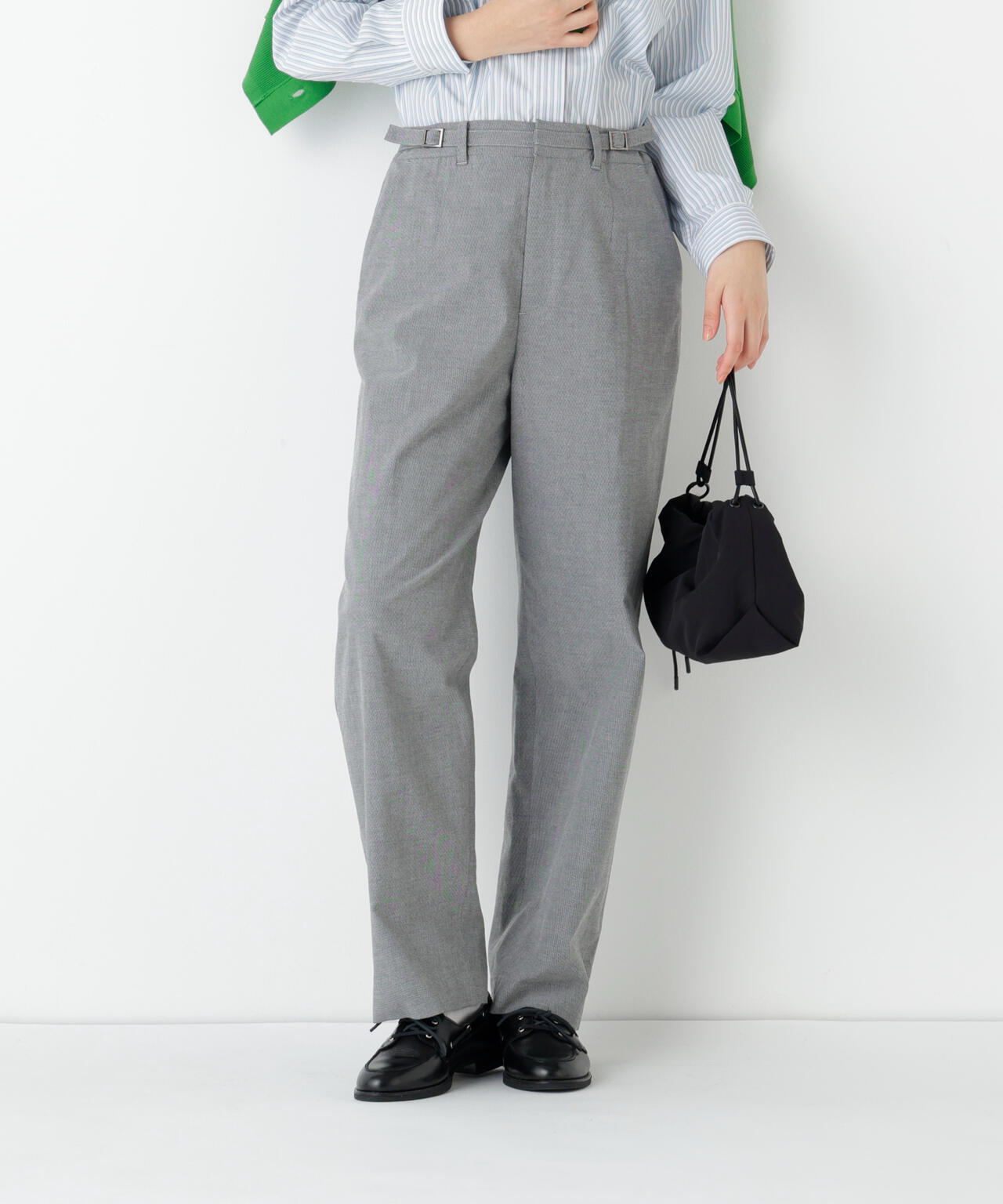 《名品 / マルチサイズ / 洗える》ドビーストレッチストレートパンツ