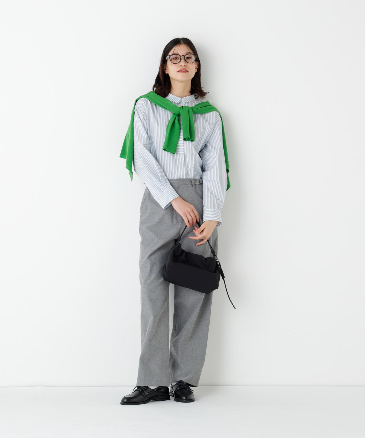 《名品 / マルチサイズ / 洗える》ドビーストレッチストレートパンツ