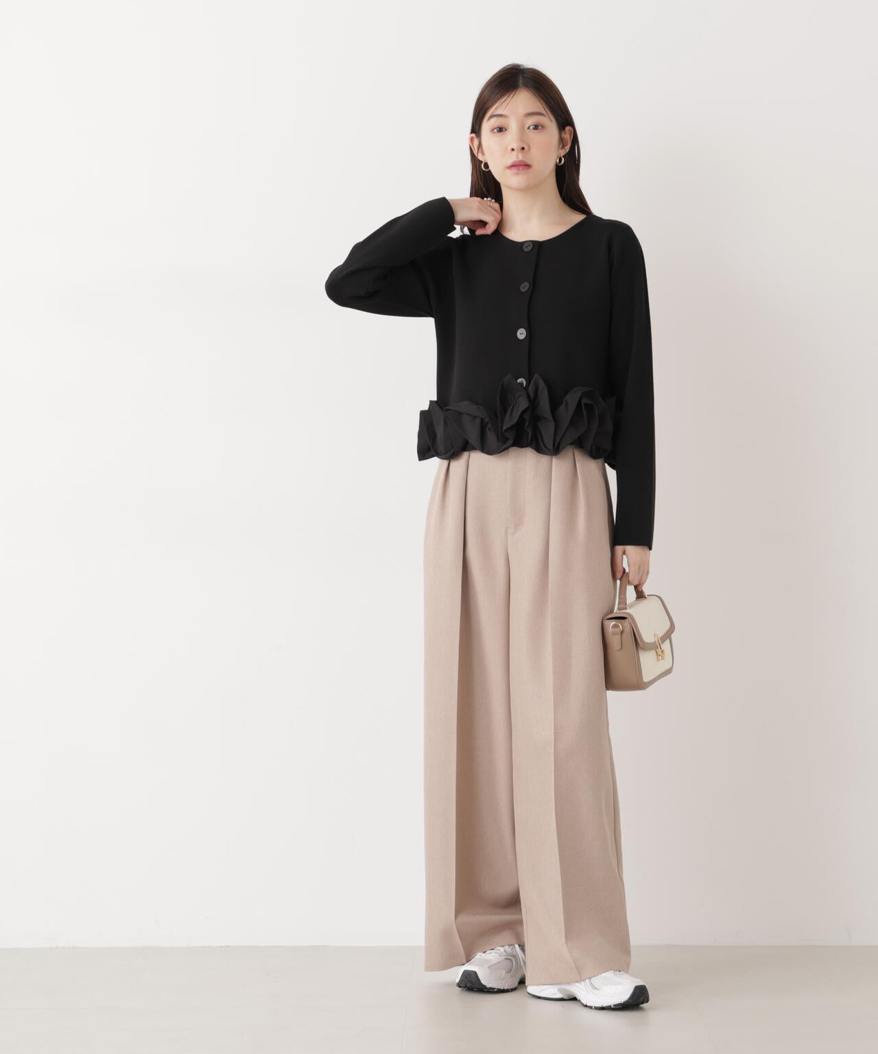 ビットハイウエストワイドパンツ