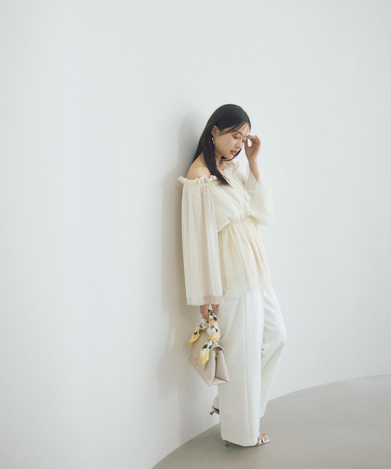 ＜明日香さんコラボ＞ベルト付き美脚ワイドパンツ