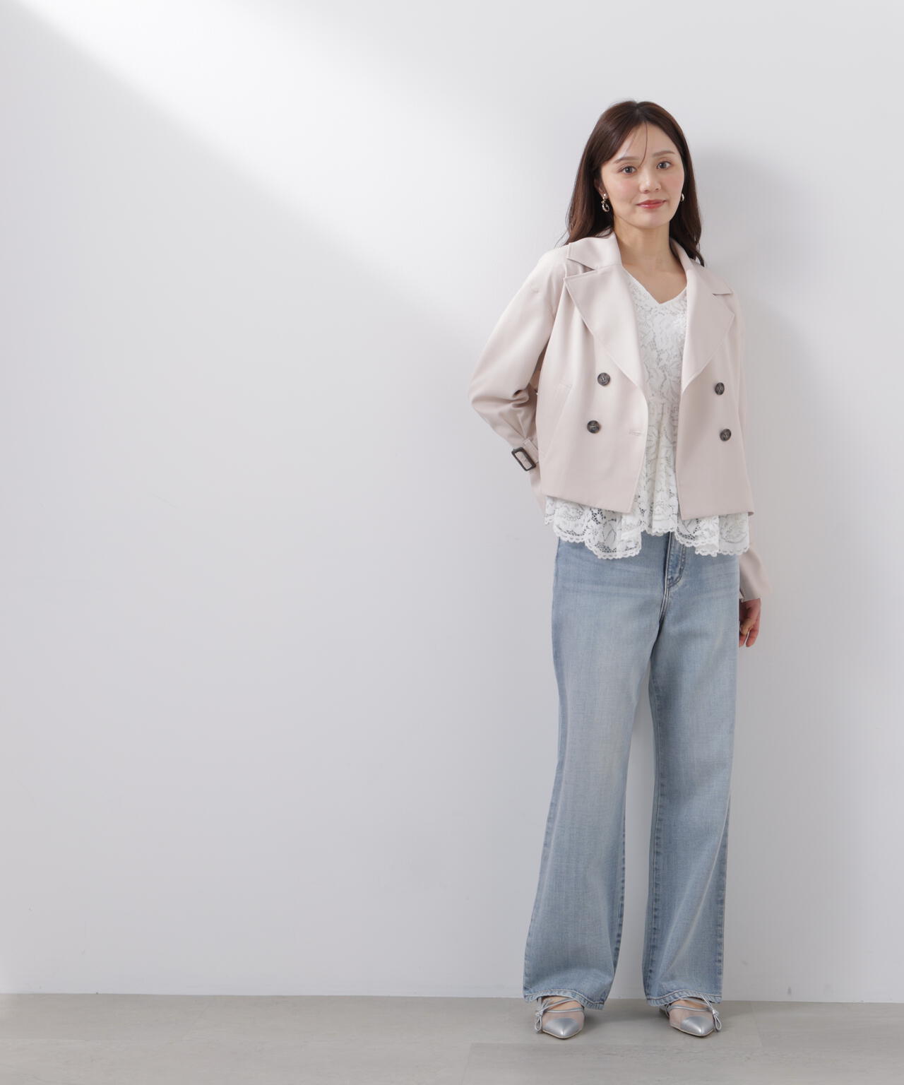＜防シワ/花粉リリース＞ショートトレンチコート