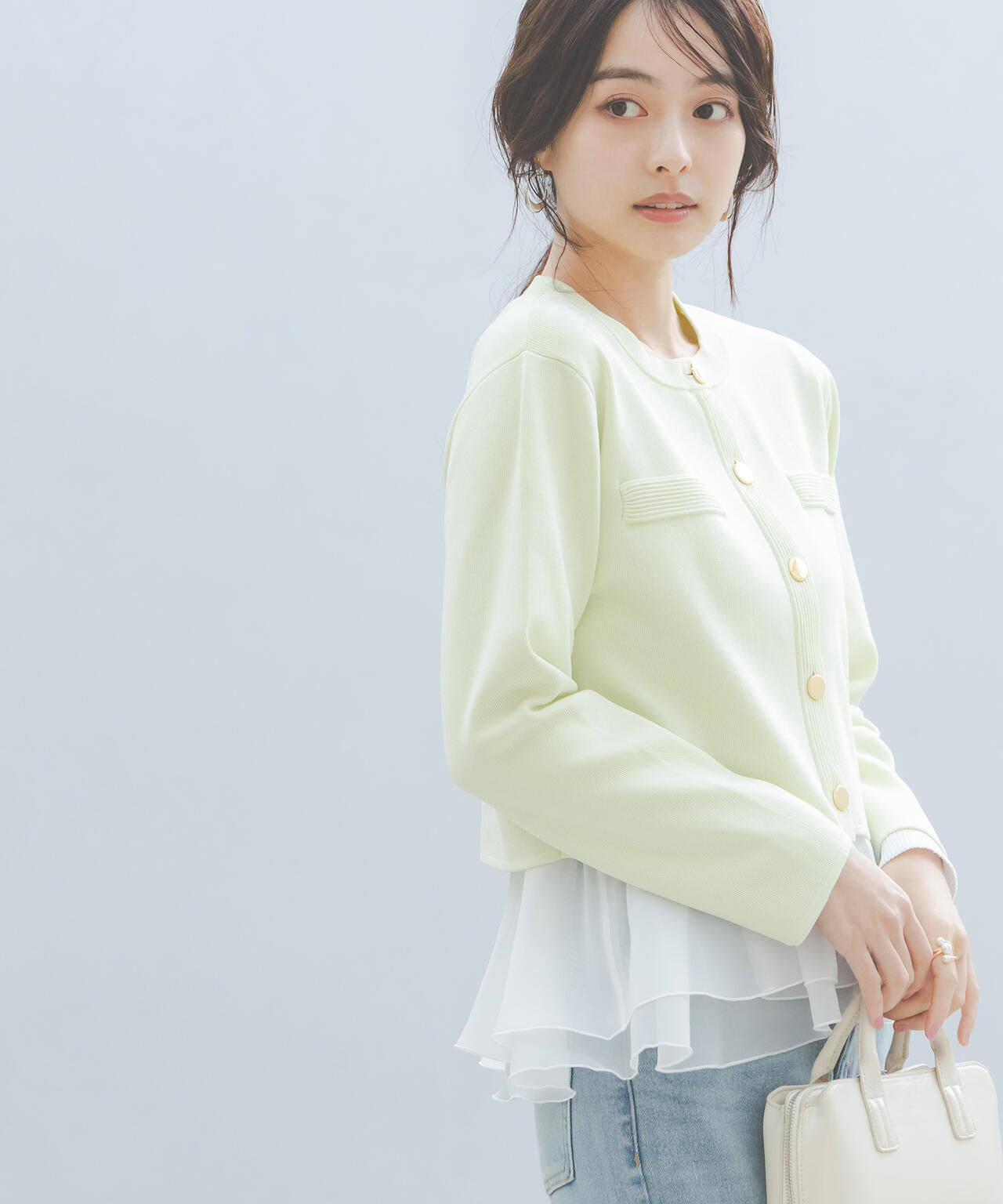 ＜ウォッシャブル＞〈a/mie〉シルク混ニットカーディガン