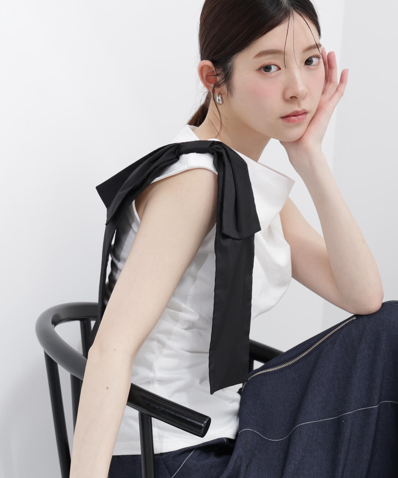 165cm B:82 W:59 H:86 S:25cm 着用サイズ：M