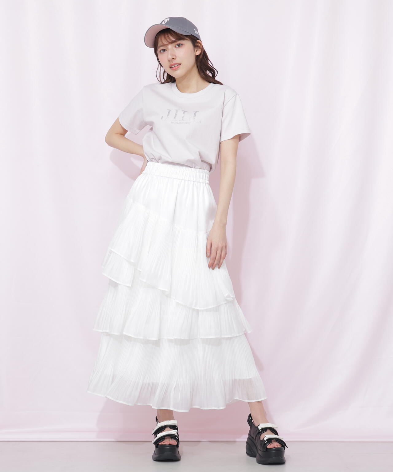 プリーツランダムティアードスカート