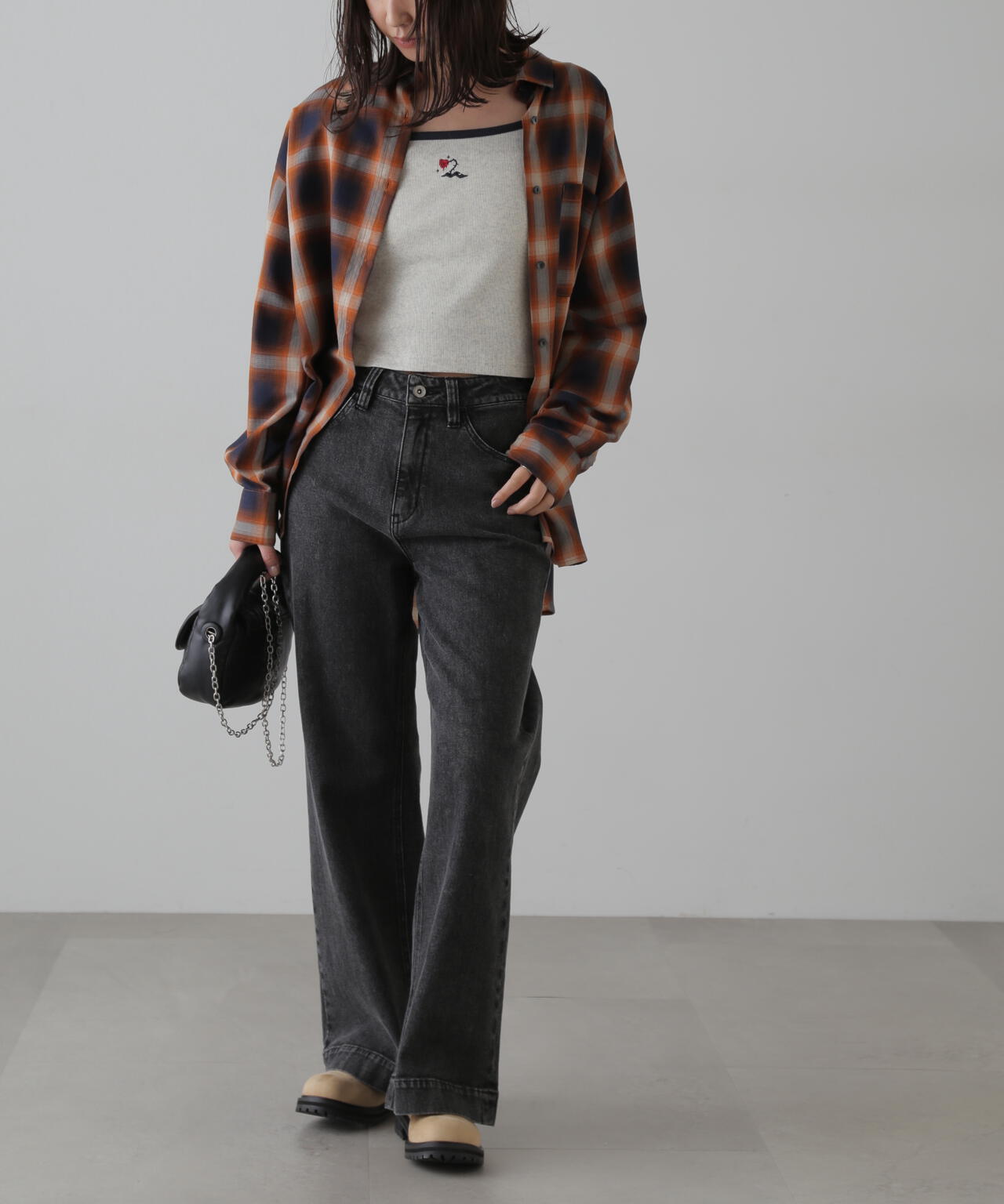 【累計販売6万本突破！選べる6色】【4サイズ展開XS-L] ベーシックワイドデニムパンツ【低身長サイズ有】【Lサイズ有】