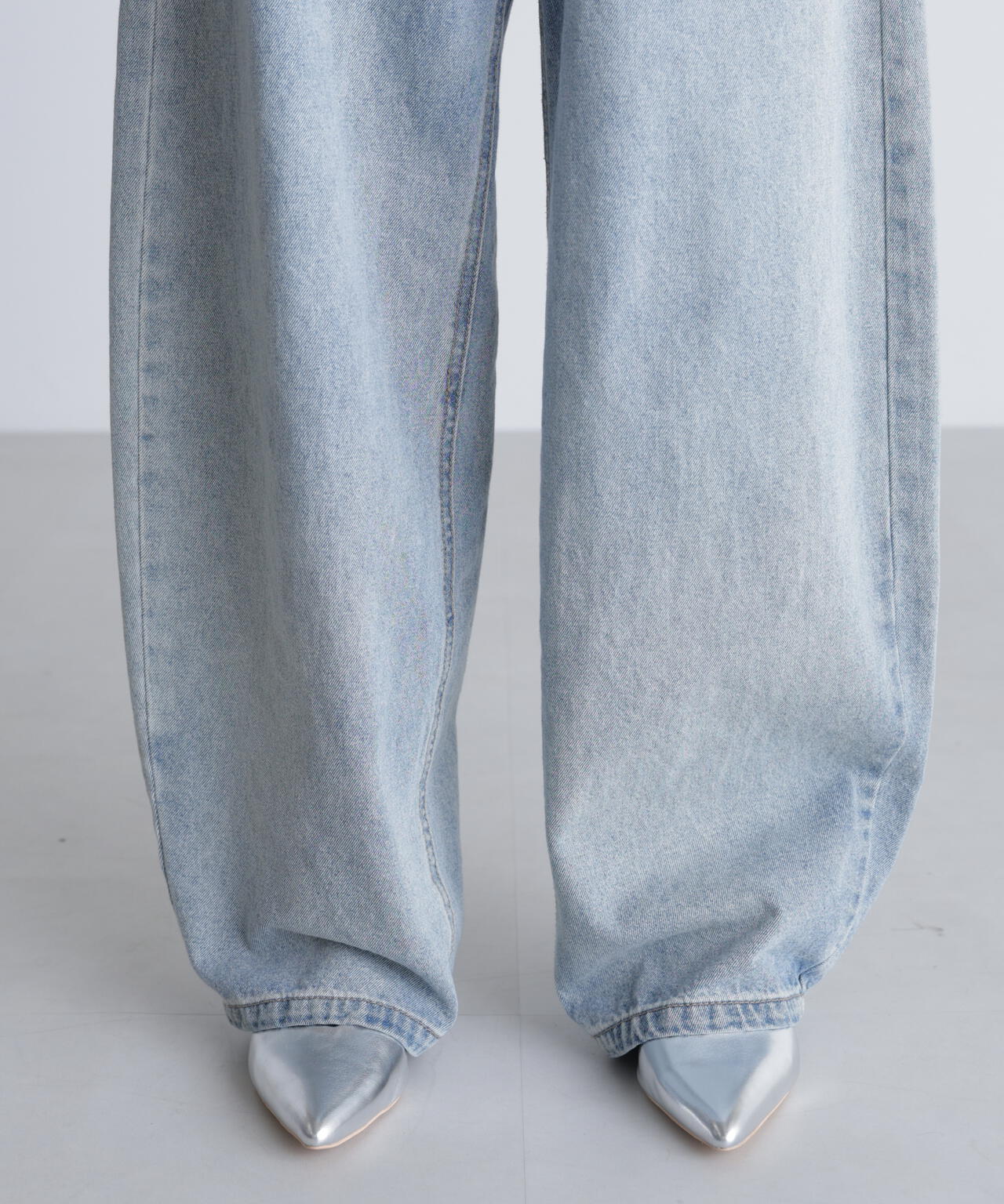 【一部追加生産予約】【3サイズ展開XS-M】デニムエッグパンツ【低身長サイズ有】