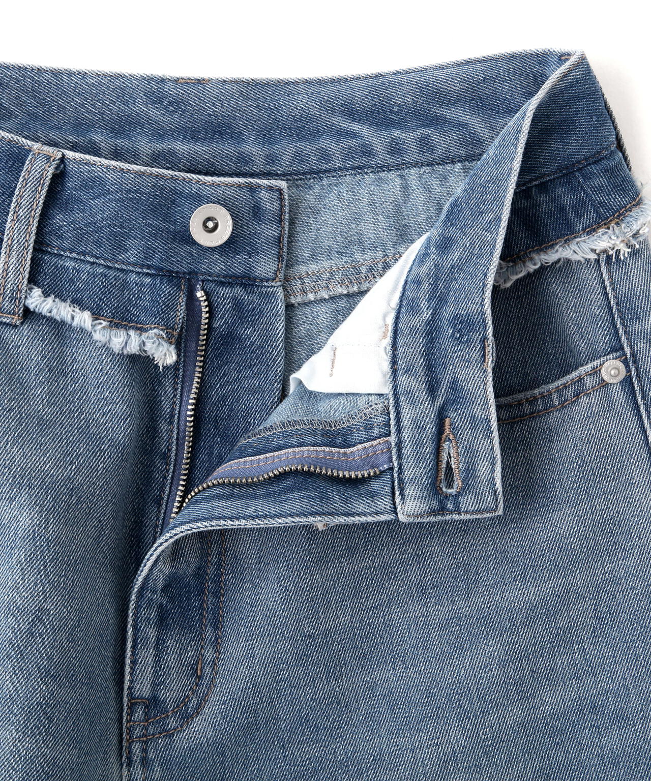 ヨークレイヤードワイドデニムパンツ