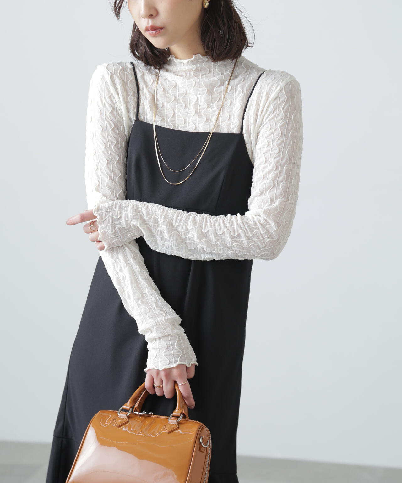 【3サイズ展開XS-M】2ストラップマーメイドキャミワンピース【低身長サイズ有】