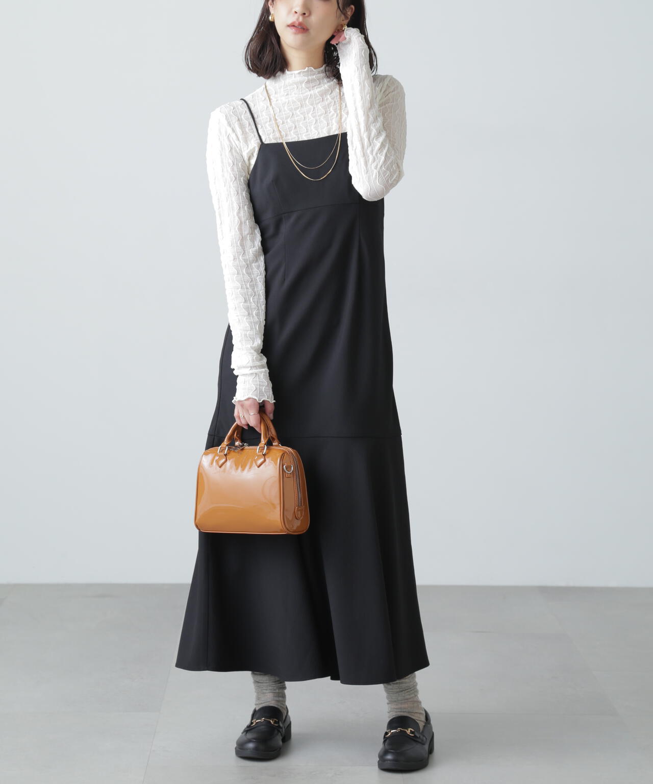 【3サイズ展開XS-M】2ストラップマーメイドキャミワンピース【低身長サイズ有】