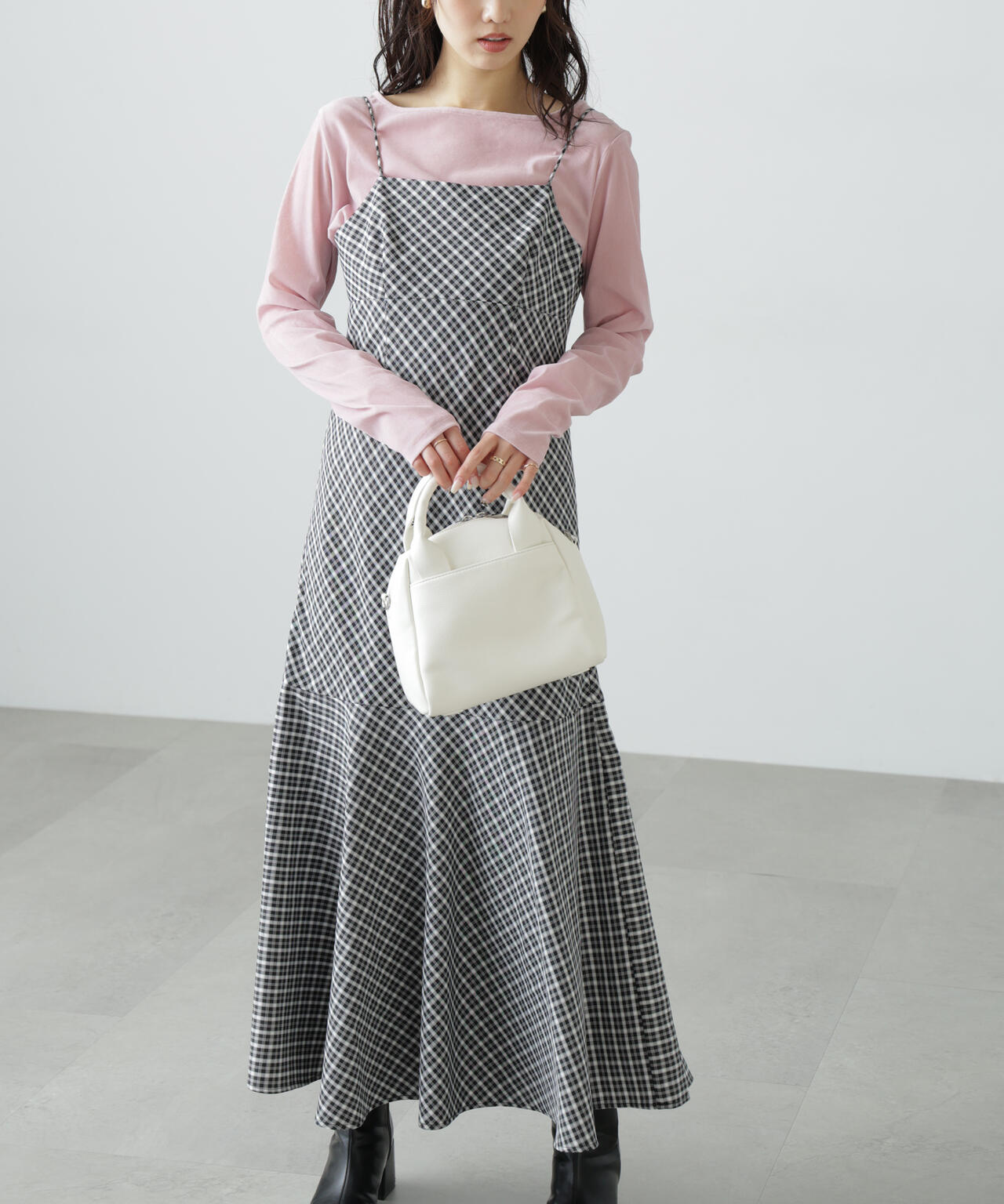 【3サイズ展開XS-M】2ストラップマーメイドキャミワンピース【低身長サイズ有】