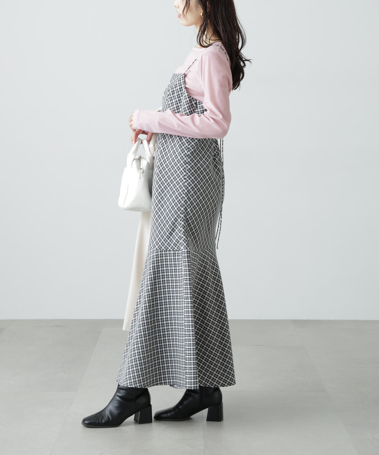 【3サイズ展開XS-M】2ストラップマーメイドキャミワンピース【低身長サイズ有】