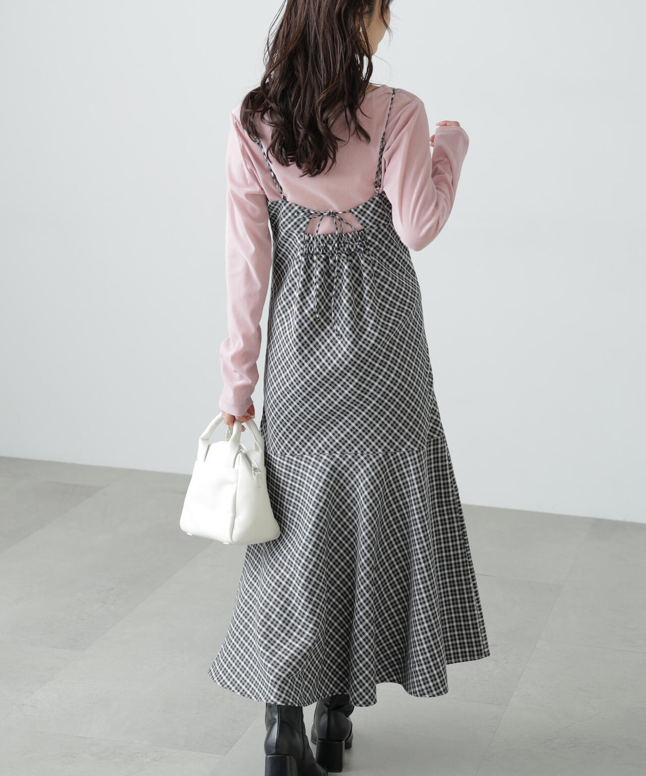 【3サイズ展開XS-M】2ストラップマーメイドキャミワンピース【低身長サイズ有】