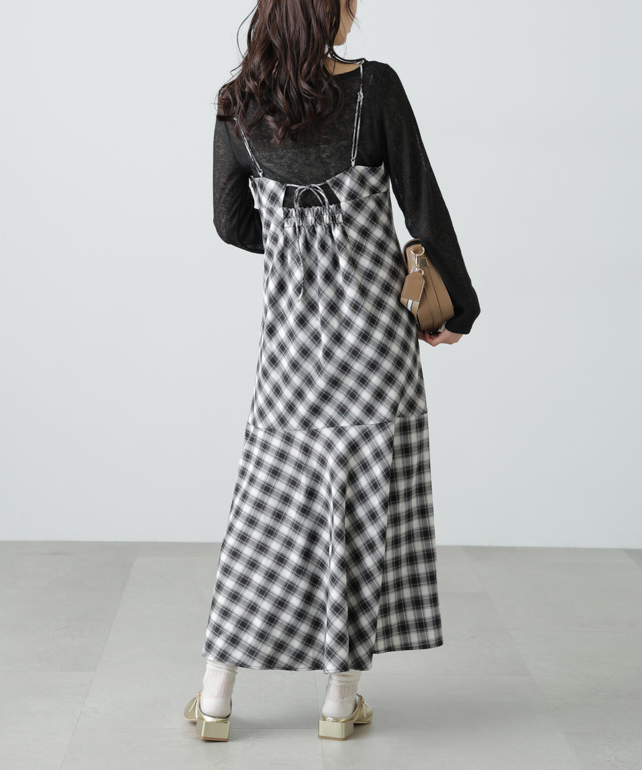 【3サイズ展開XS-M】2ストラップマーメイドキャミワンピース【低身長サイズ有】