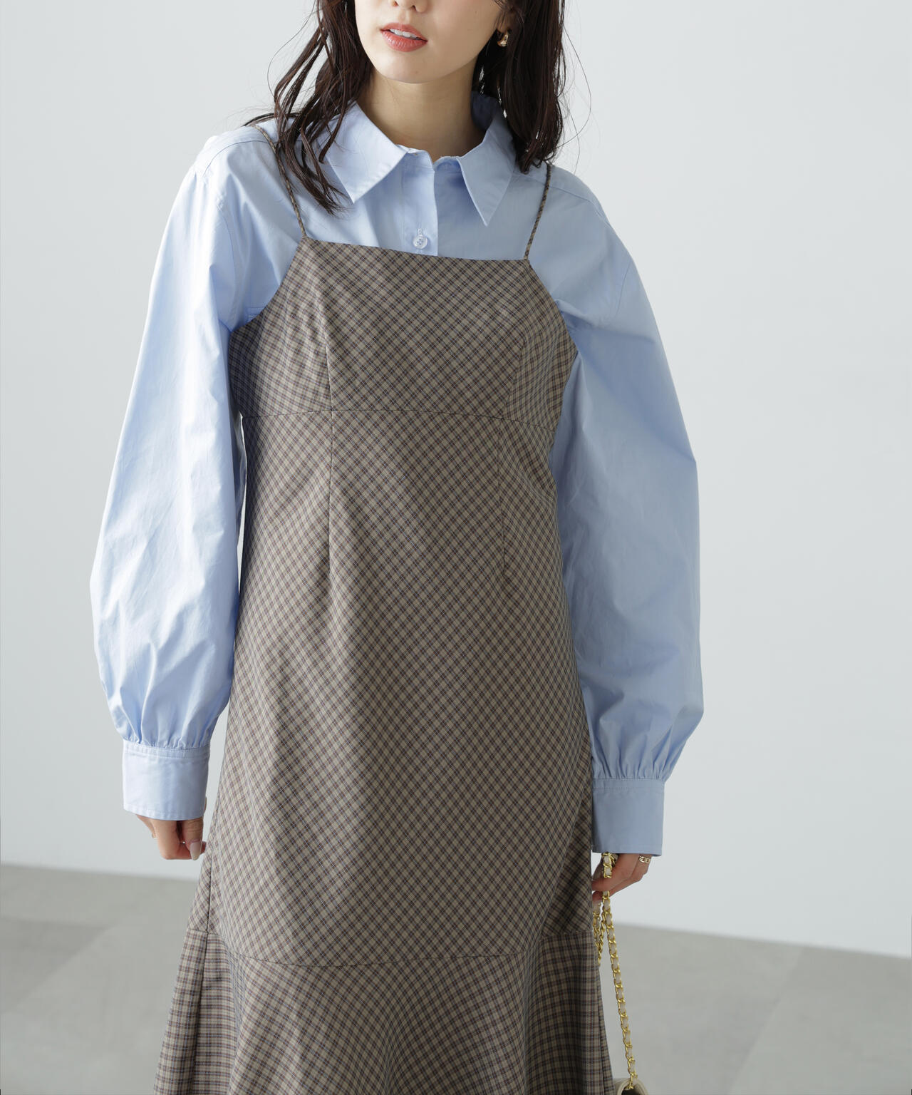 【3サイズ展開XS-M】2ストラップマーメイドキャミワンピース【低身長サイズ有】