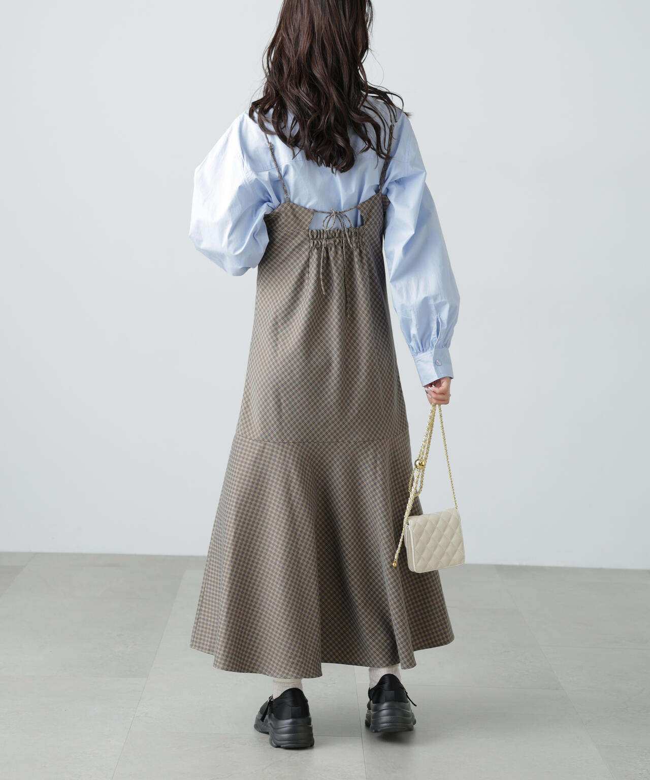 【3サイズ展開XS-M】2ストラップマーメイドキャミワンピース【低身長サイズ有】