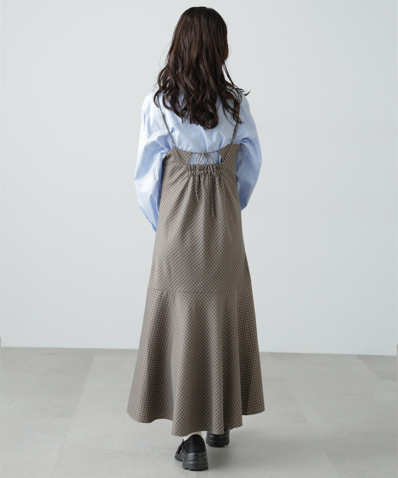 【3サイズ展開XS-M】2ストラップマーメイドキャミワンピース【低身長サイズ有】
