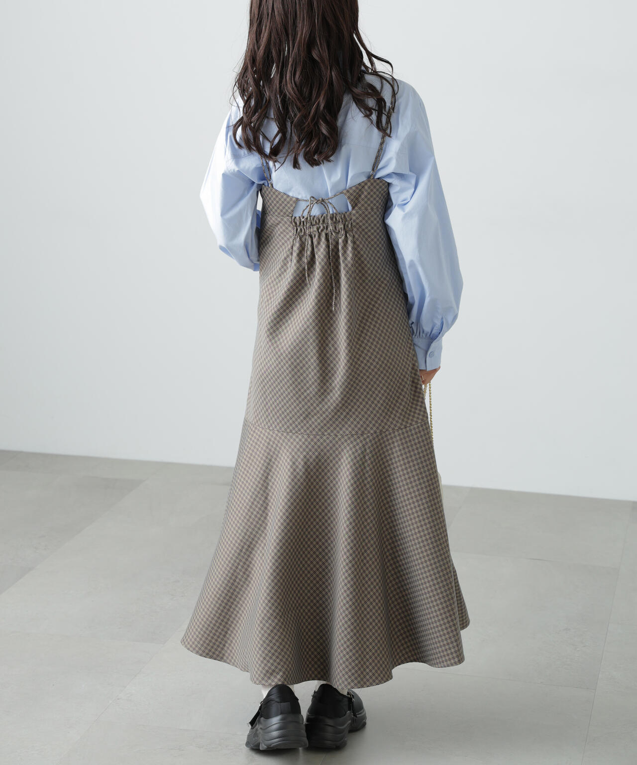 【3サイズ展開XS-M】2ストラップマーメイドキャミワンピース【低身長サイズ有】