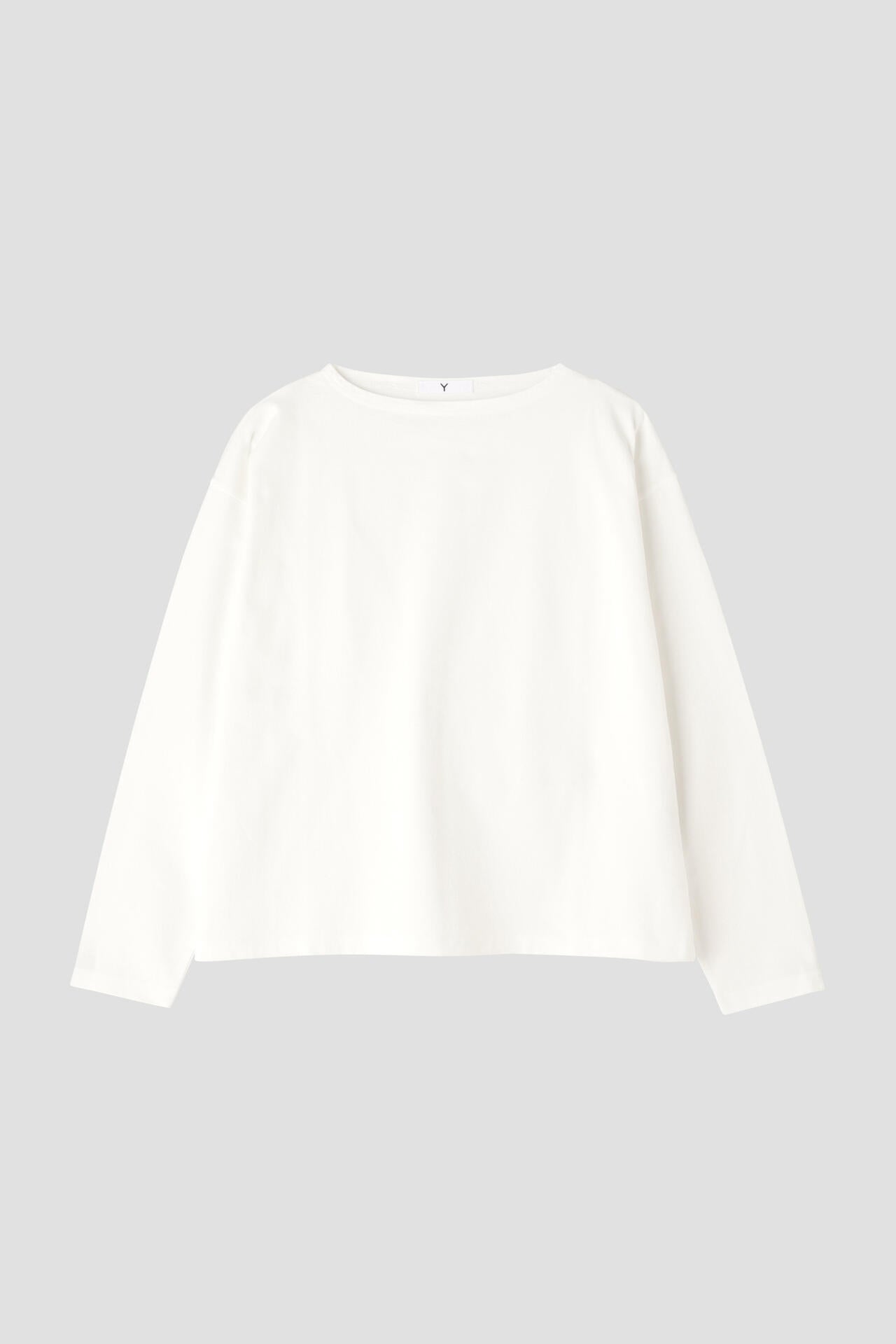 Y / ORGANIC COTTON JERSEY BOAT NECK PULL OVER
