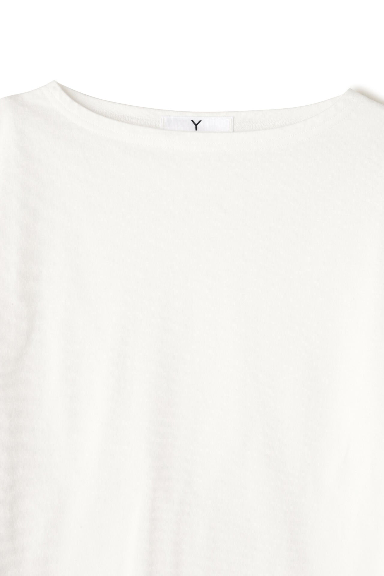 Y / ORGANIC COTTON JERSEY BOAT NECK PULL OVER
