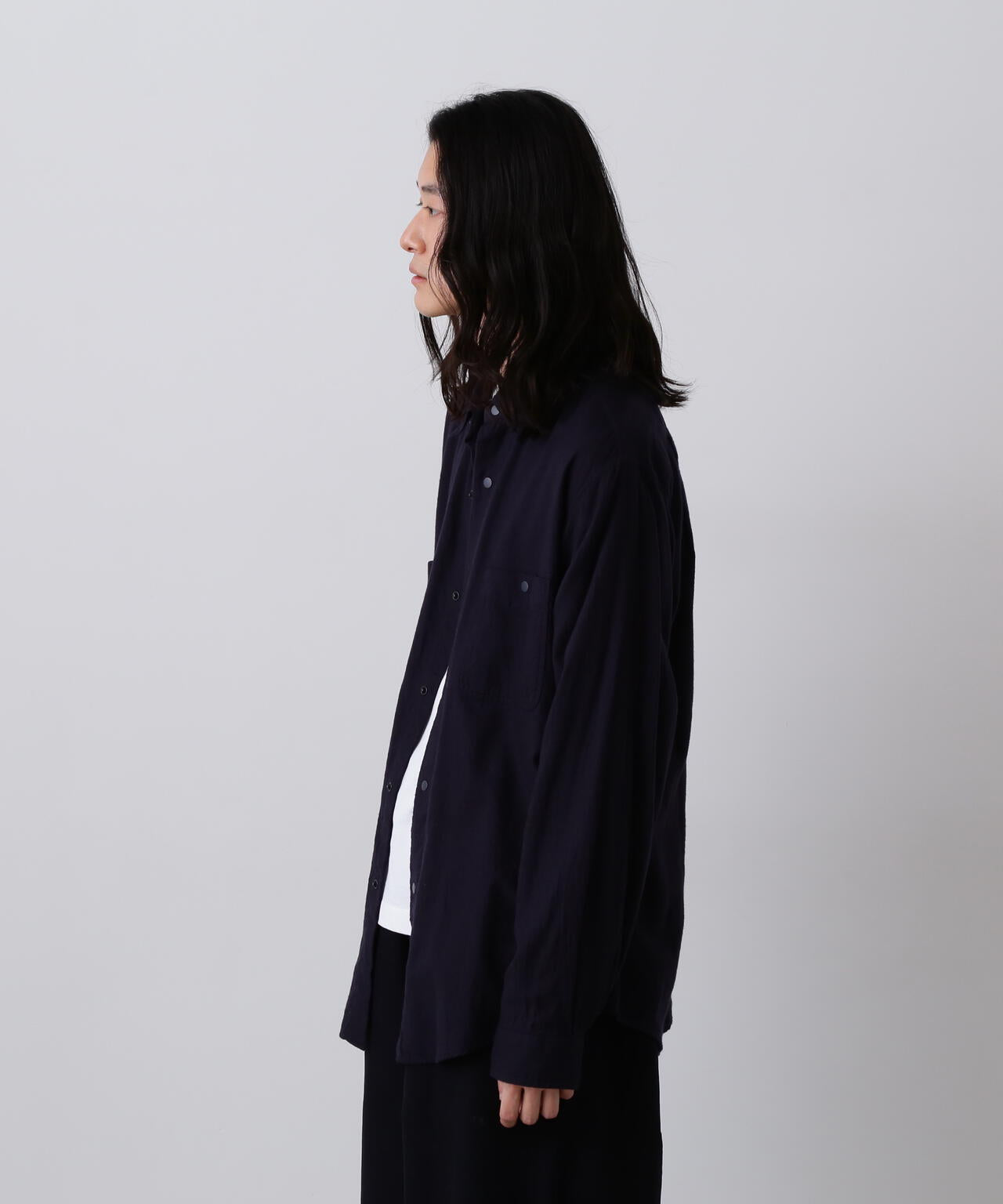 Ｙ /  BRUSHED ORGANIC COTTON TENCEL SNAP SHIRT