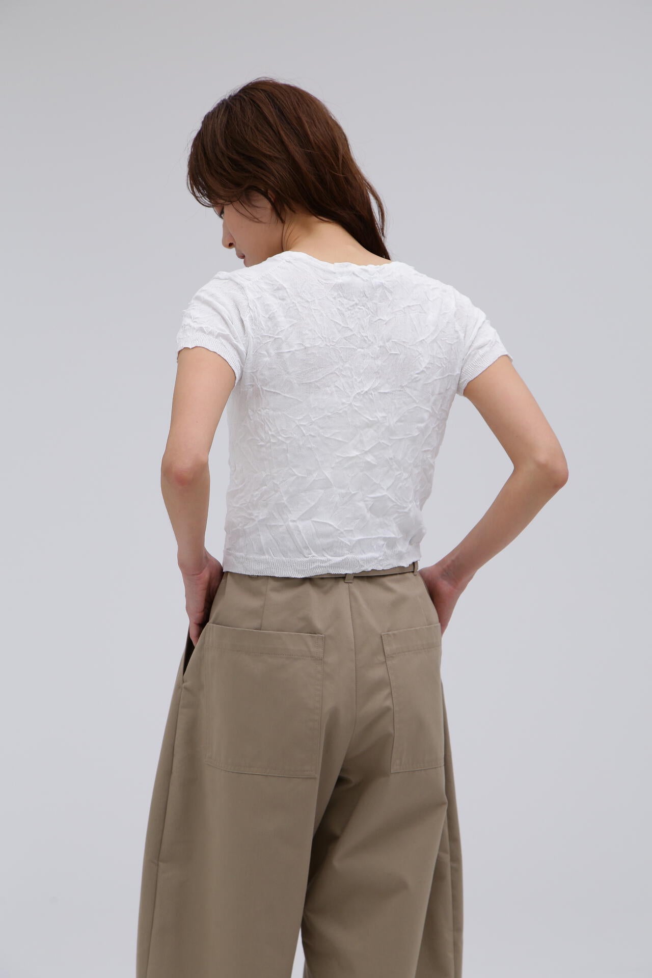 SAYAKA DAVIS / CRINKLED PETITE KNIT TEE