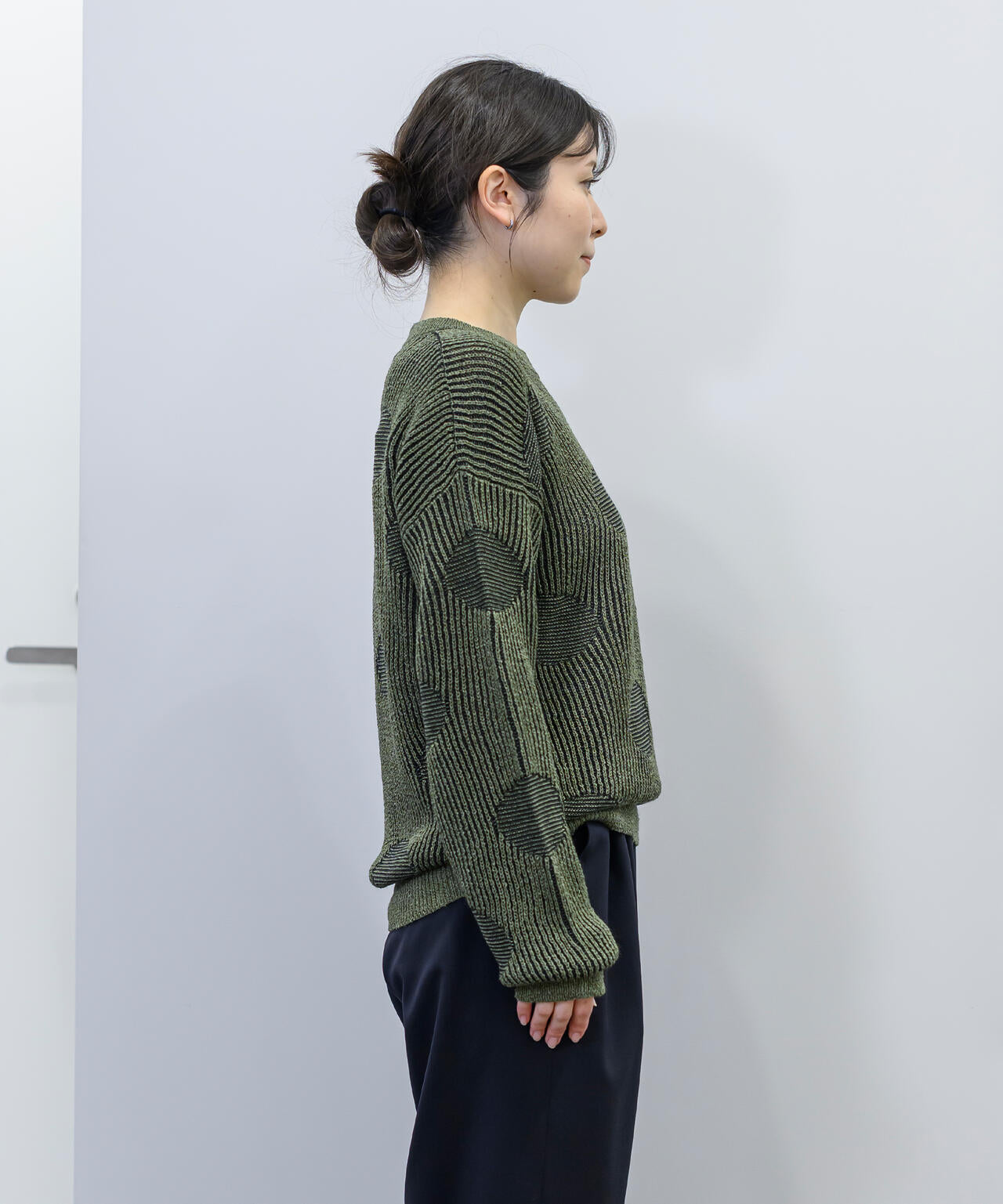 Cristaseya / RIBBED POLKA DOTS WASHI PAPER SWEATER
