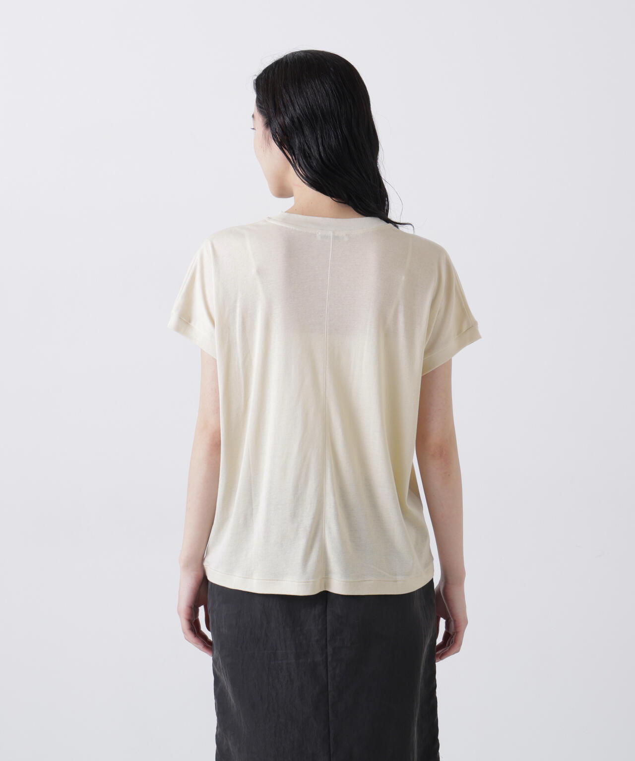 ATON / COTTON LINEN FRAISE OVERSIZED T-SHIRT