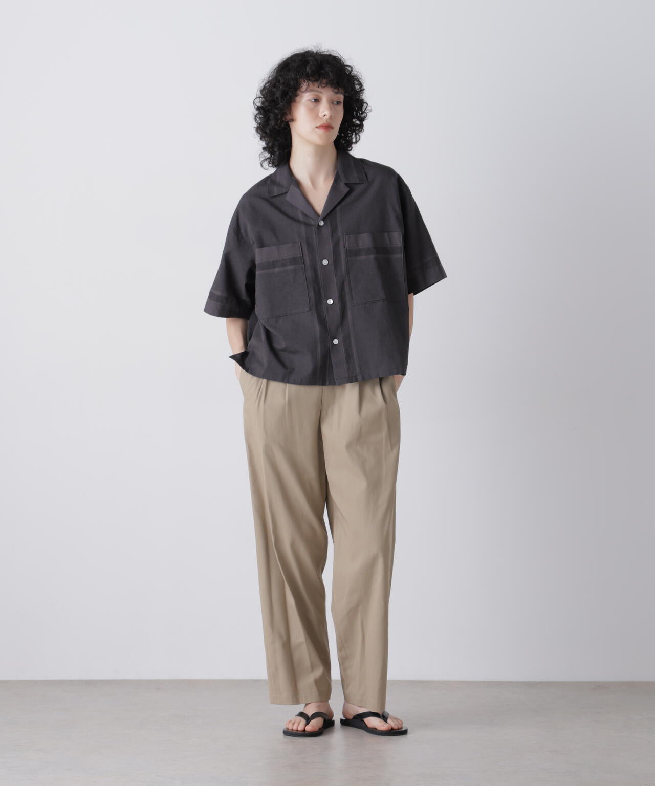 YLEVE / DOBBY STRIPE CHAMBRAY SHIRT