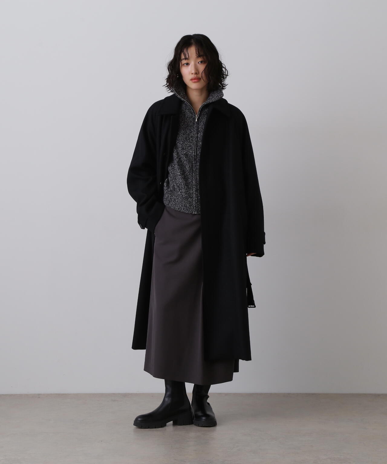 YLEVE / MERINO WOOL TWILL WRAP SKIRT