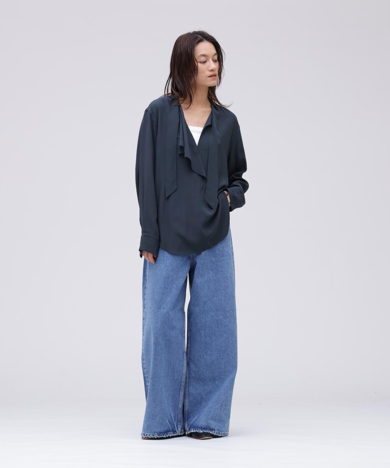 YLEVE / 13.5oz DENIM HIGH WAIST WIDE