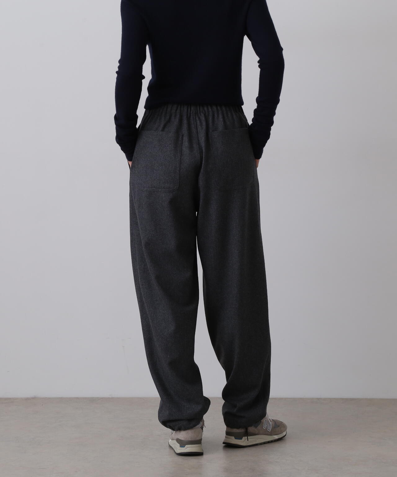 YLEVE / SUPER120's WOOL FLANNEL EASY TROUSERS